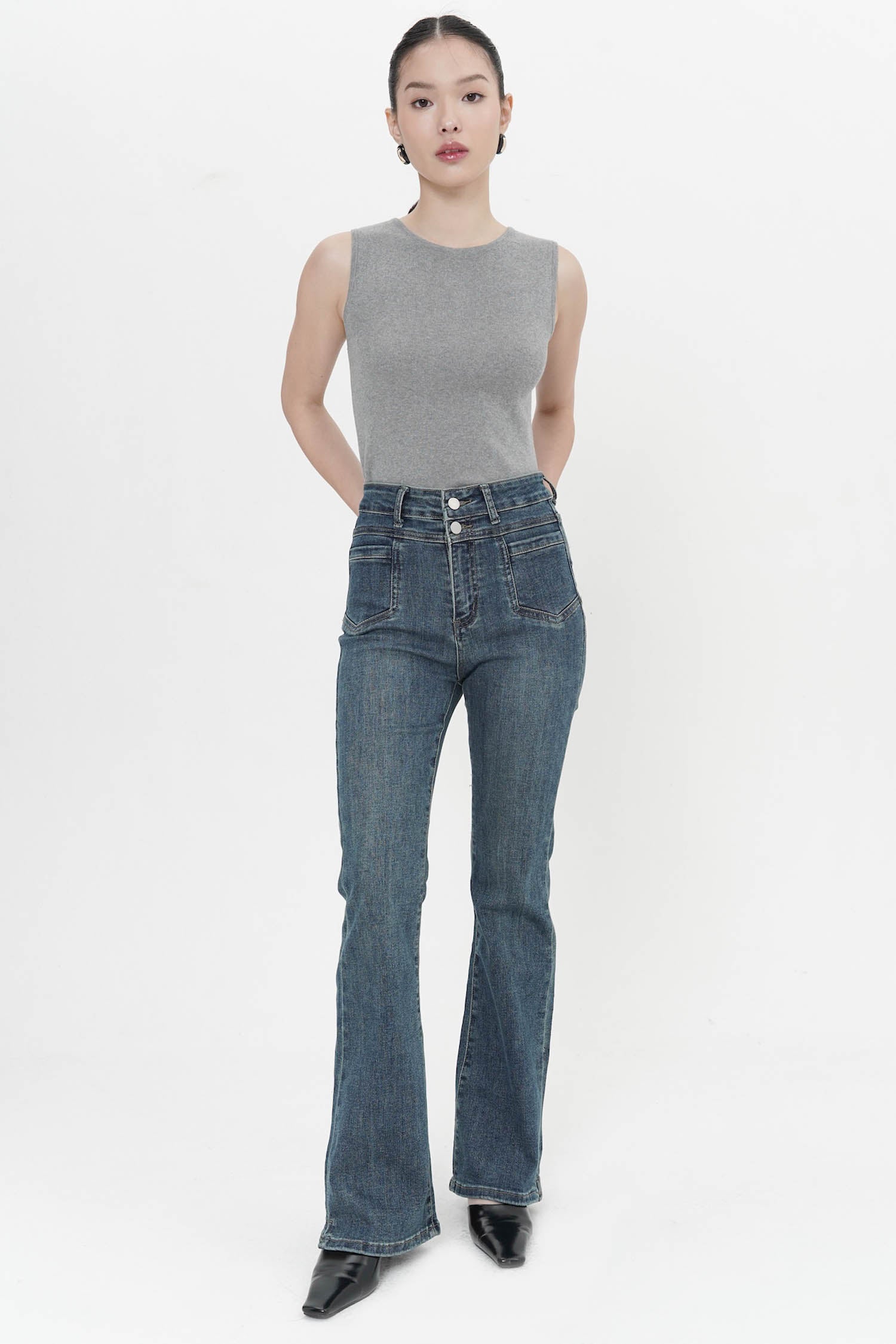 Neydi High-Waist Jeans In Blue Denim