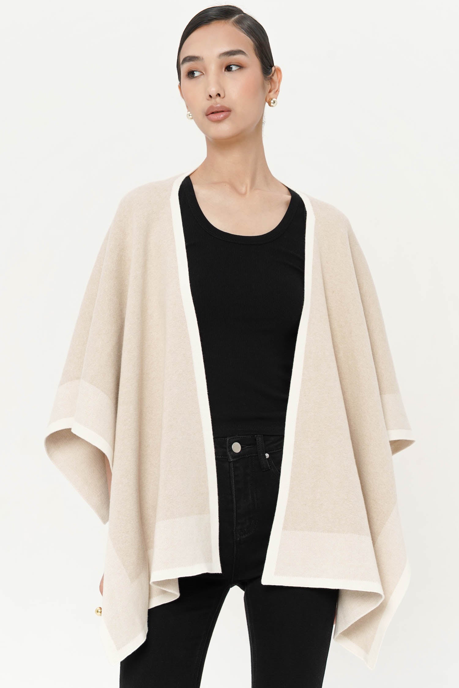 Norris Cape Shawl in Nude Knit