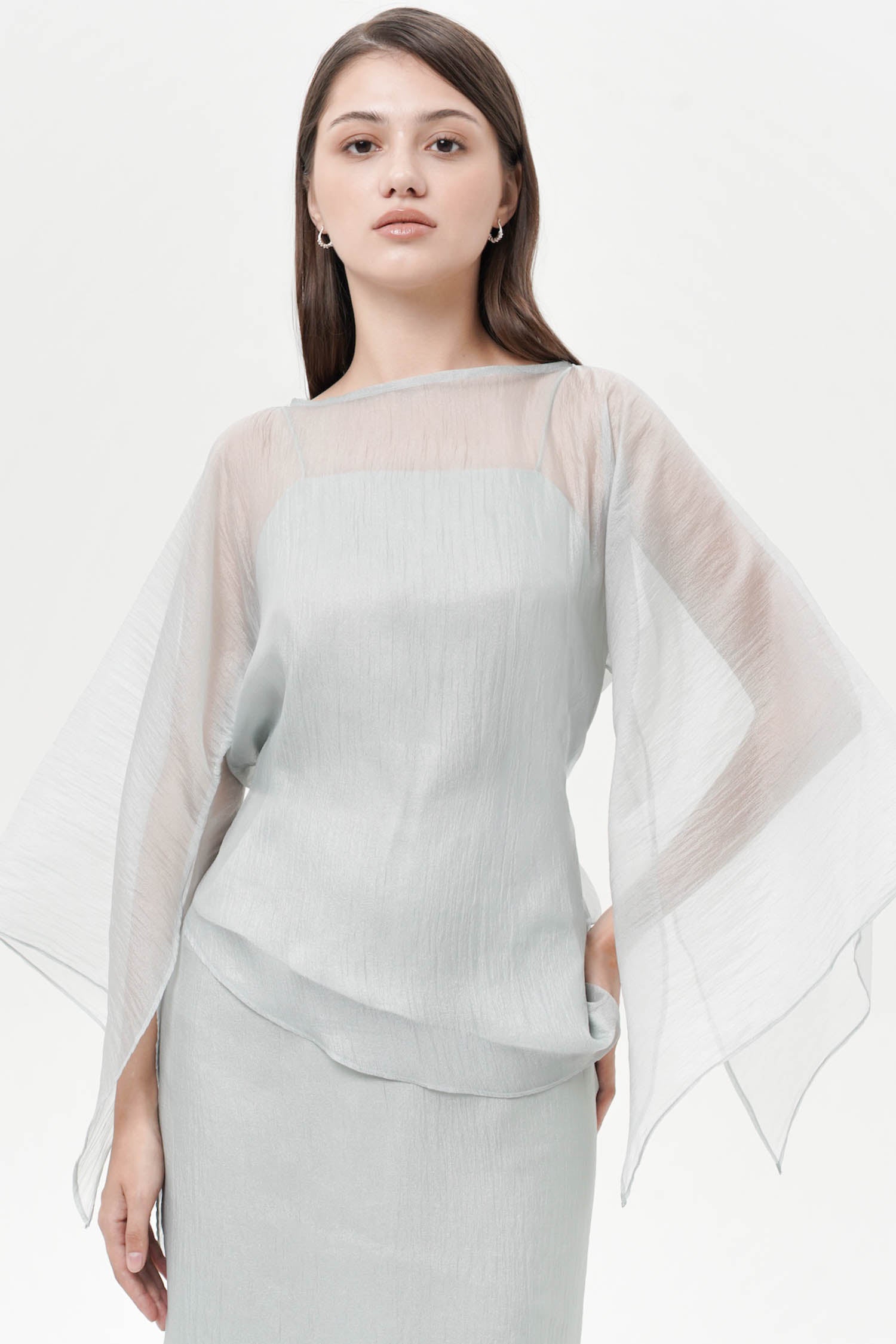 Elysia Long Sleeve Top In Sage