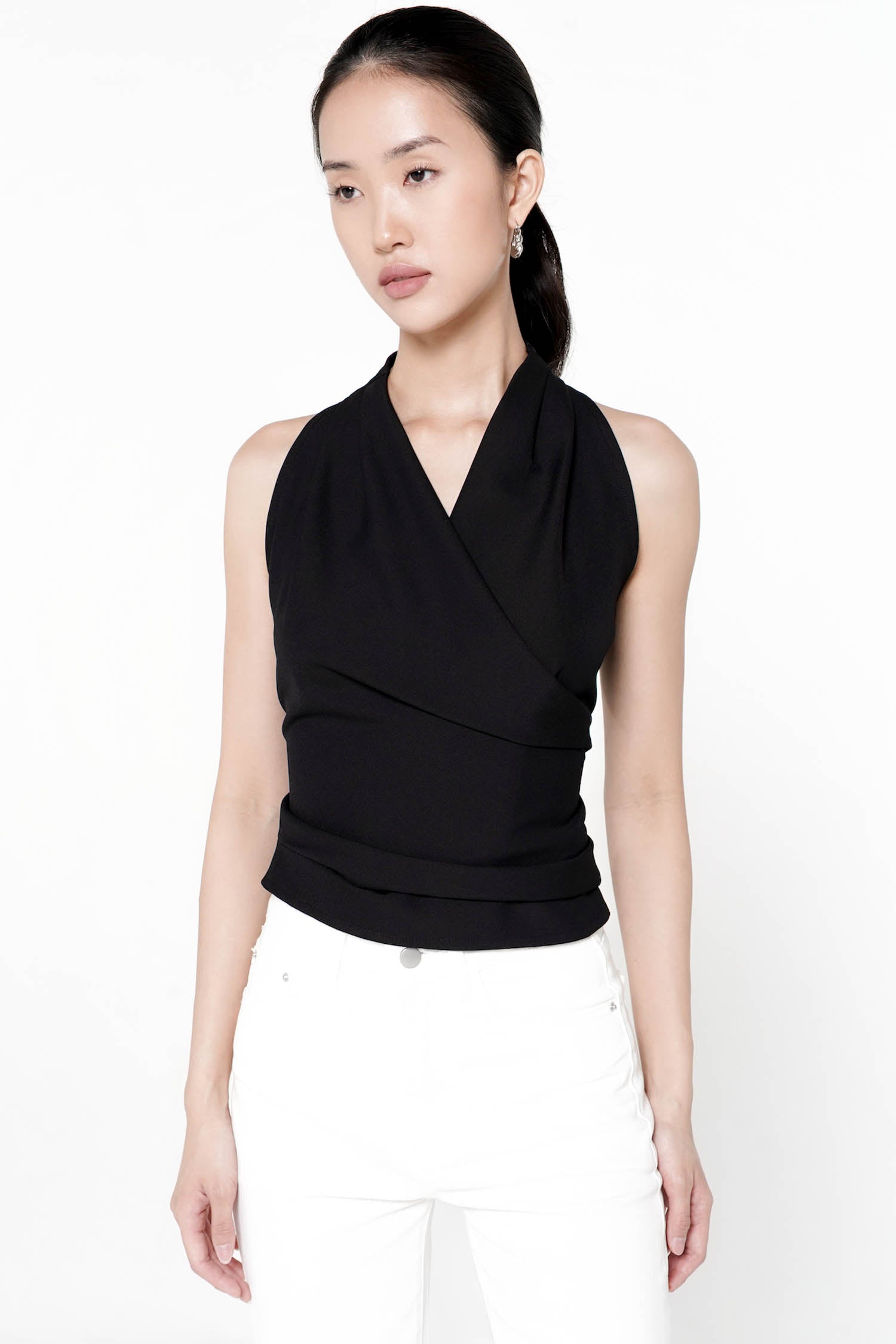 Pine Wrap Top In Black