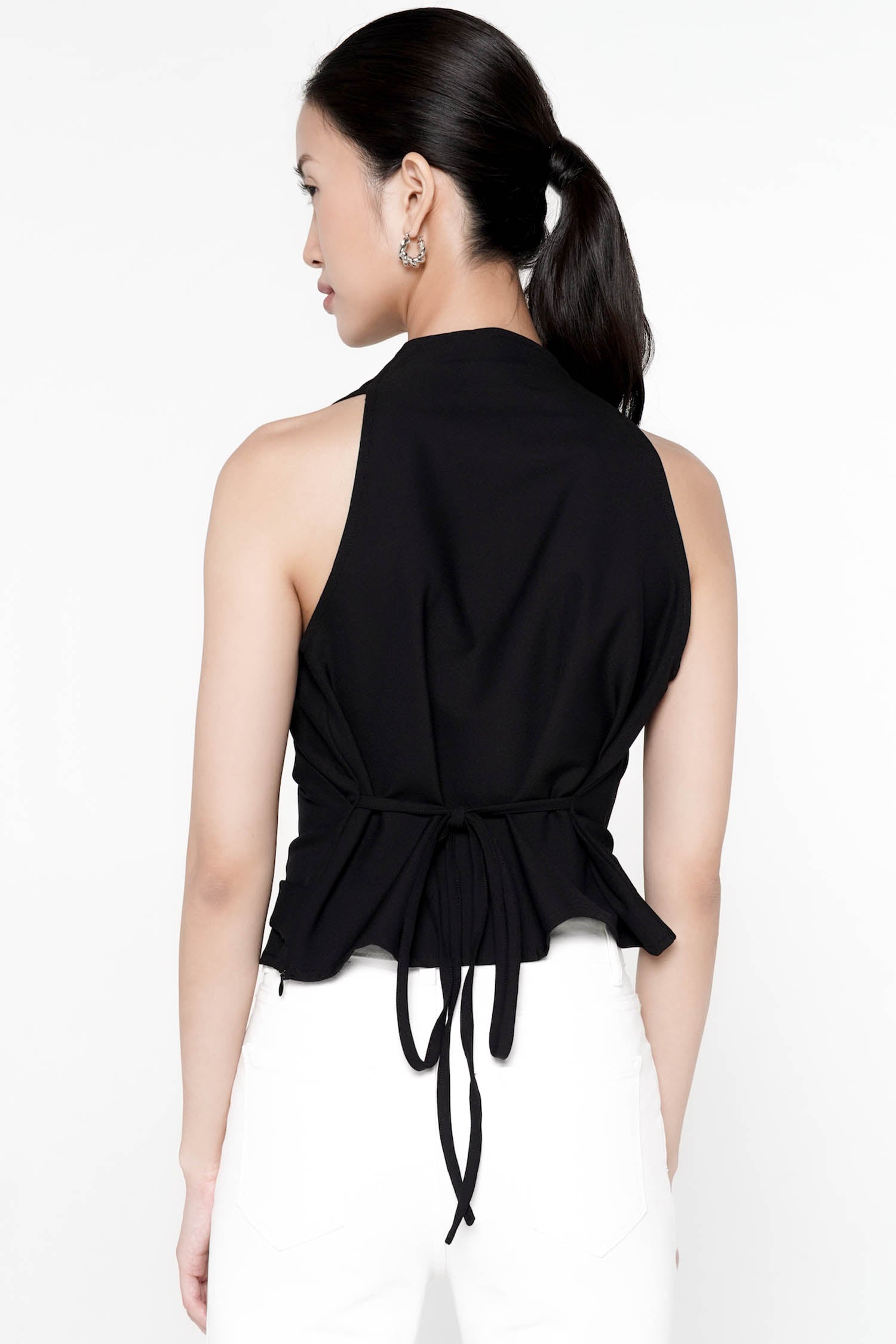 Pine Wrap Top In Black