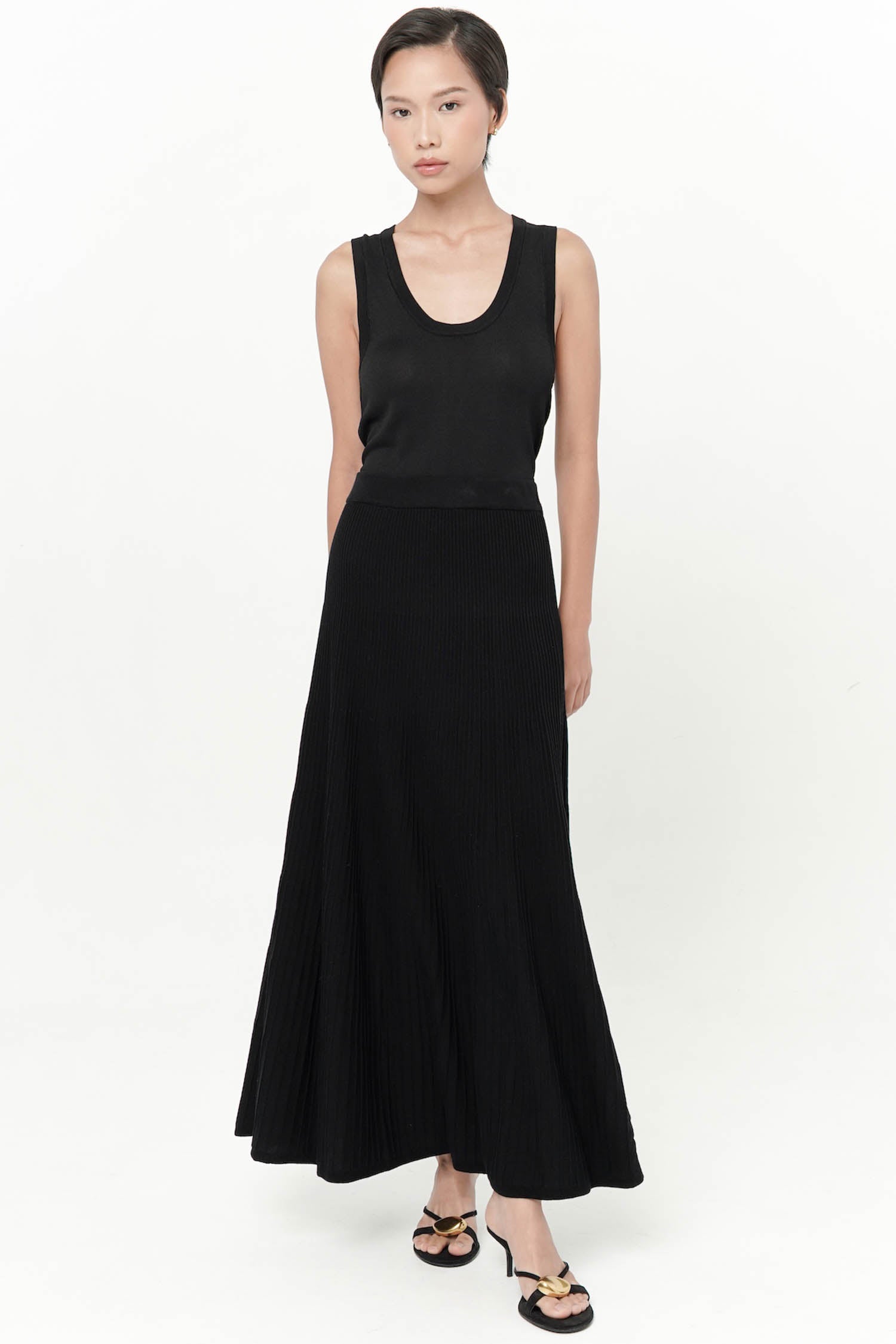 Verano Midi Knit Skirt In Black