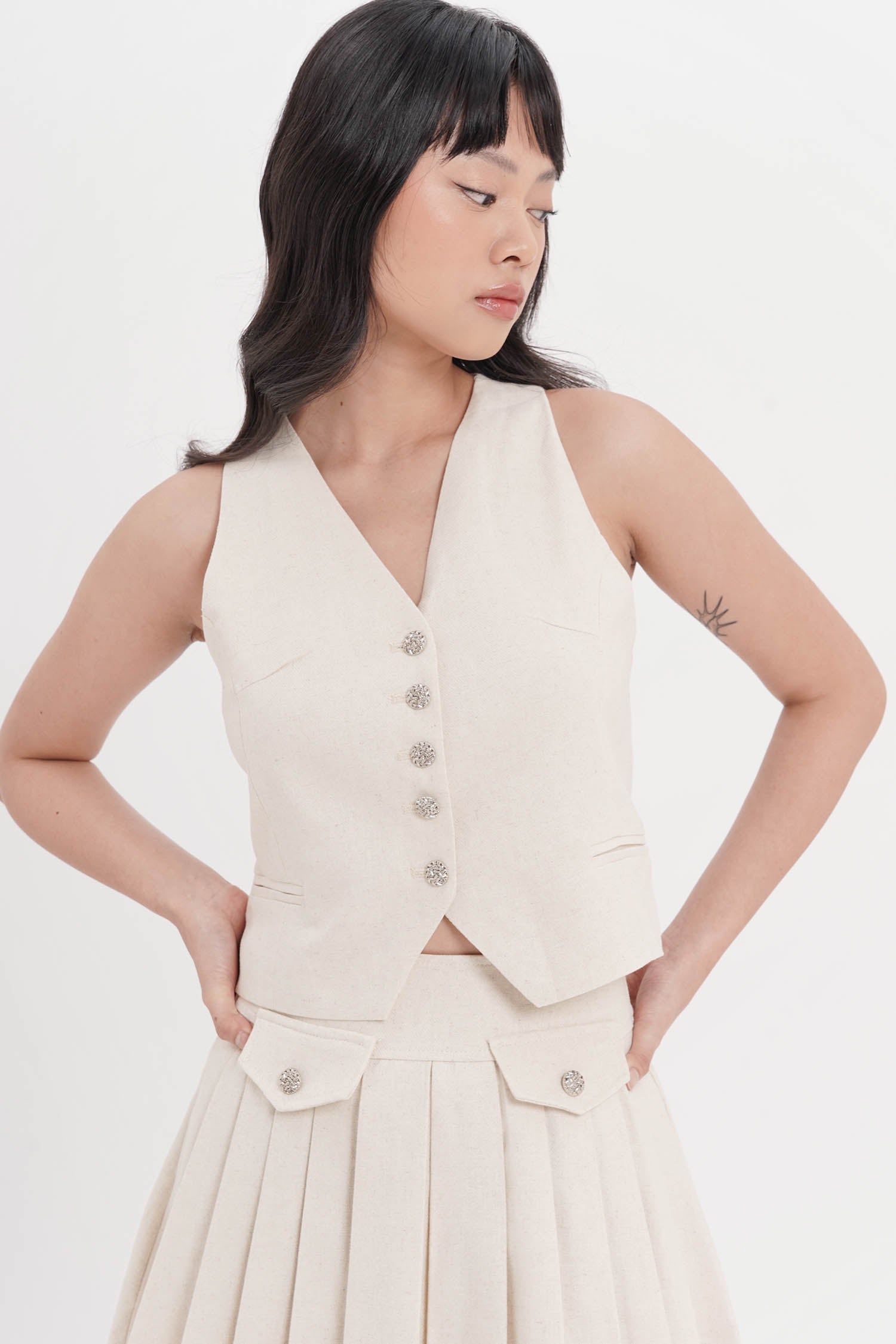 Kaelan Vest In Creme (4 LEFT)