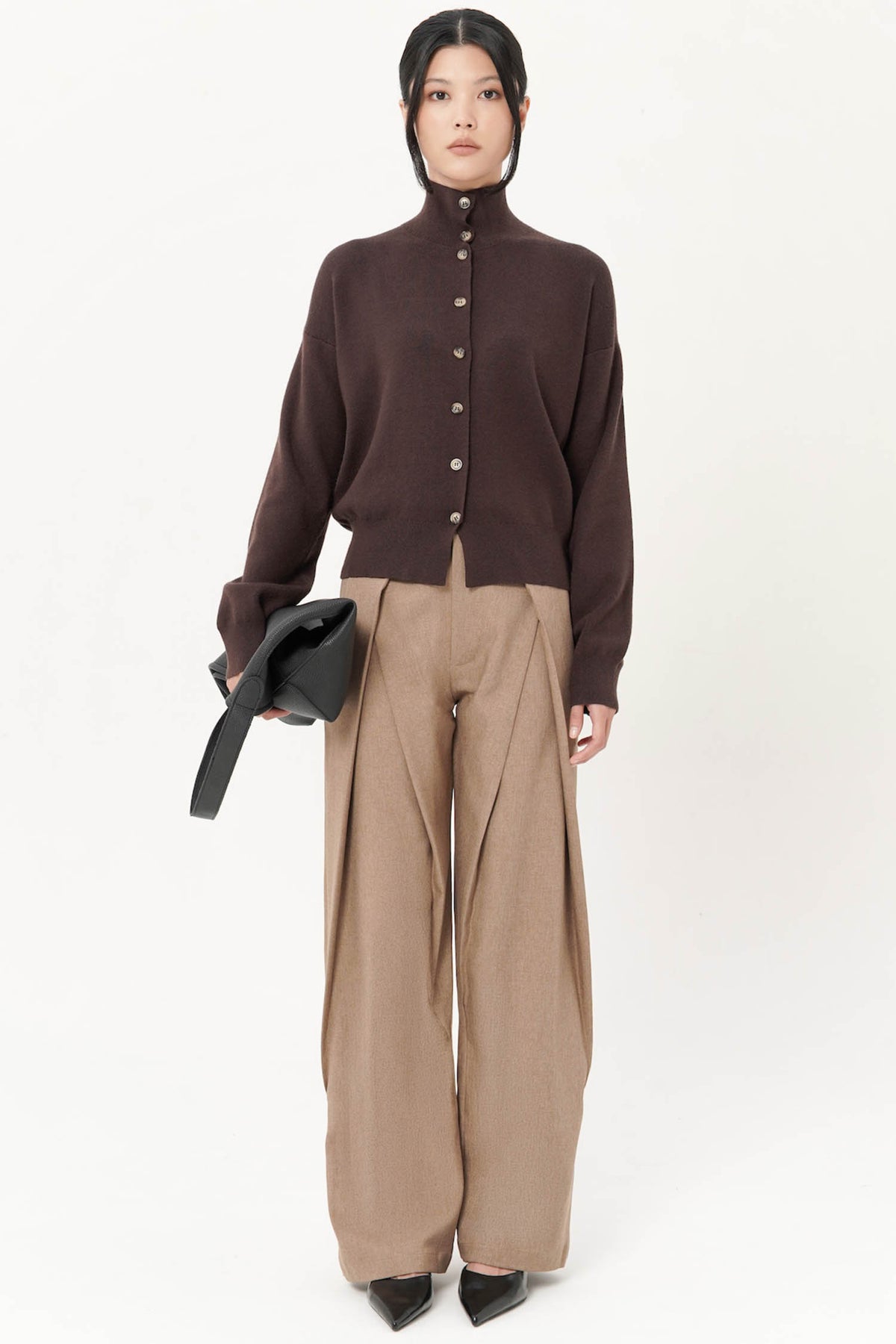 Elan Oversized Cardigan In Espresso
