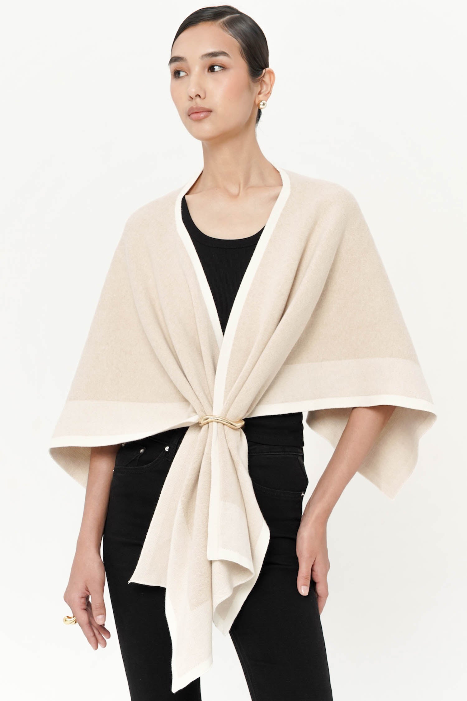 Norris Cape Shawl in Nude Knit