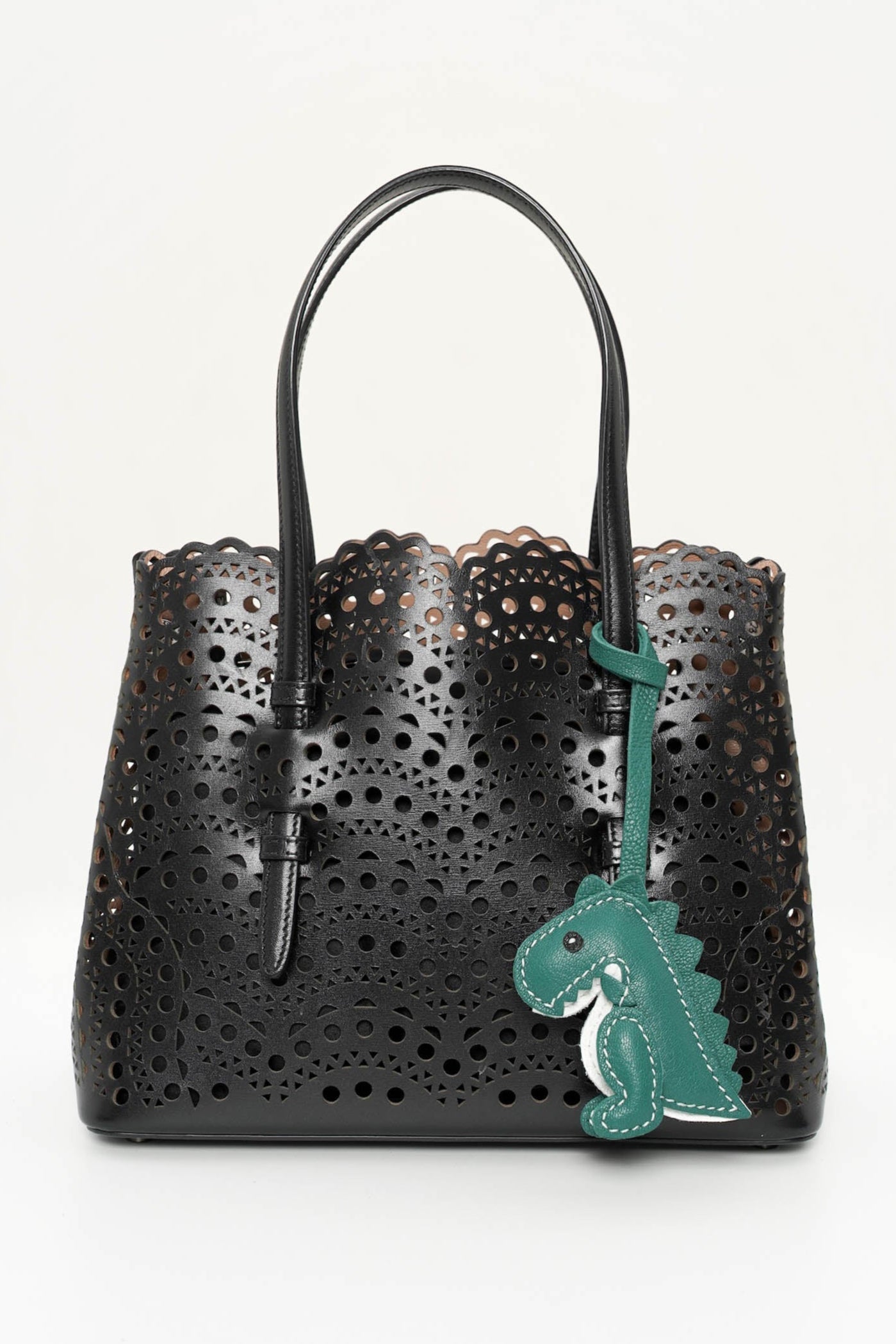 Roaring Dino Leather Charm In Green
