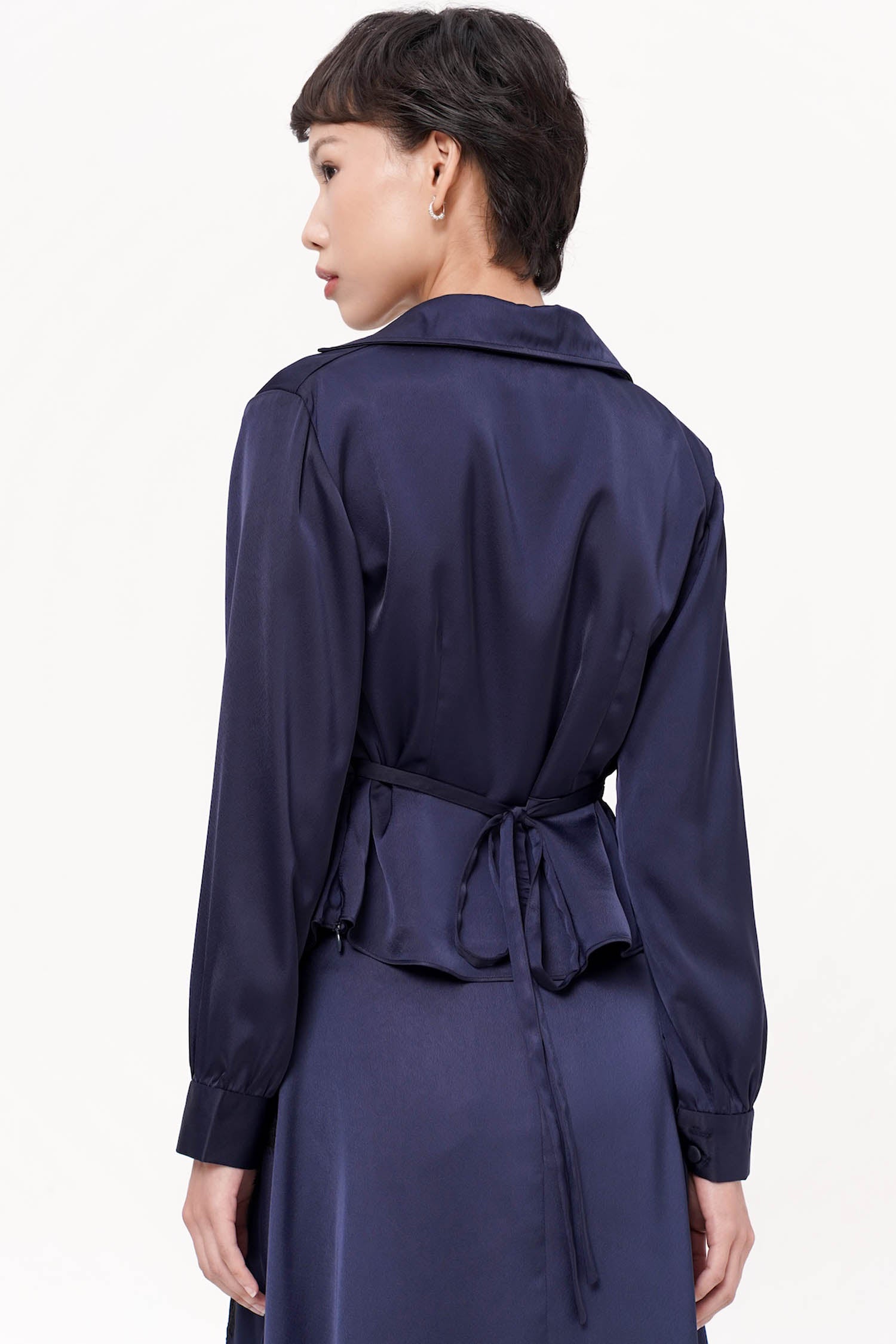 Iradia Wrap Top In Navy