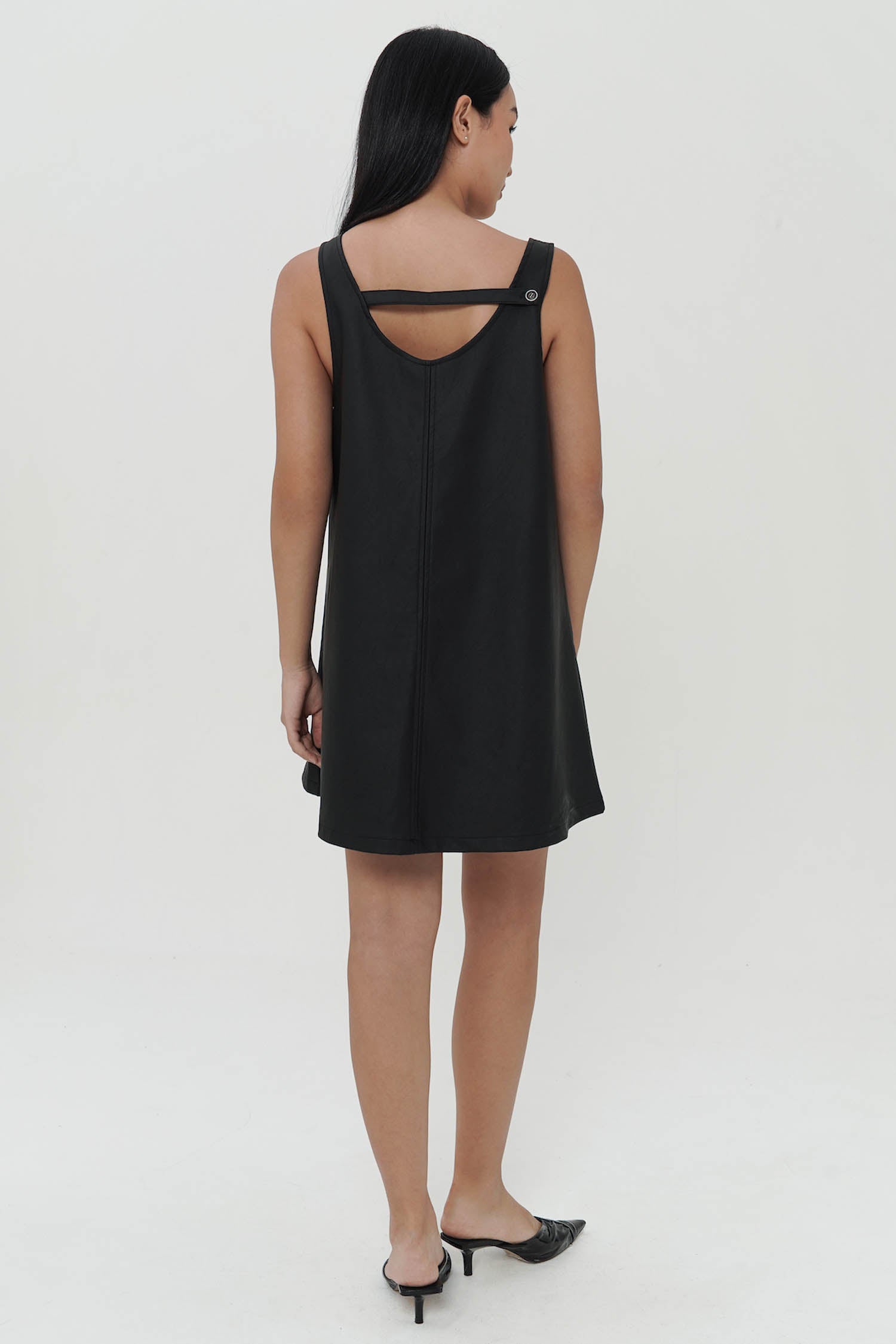 Pierre Mini Leather Dress In Black