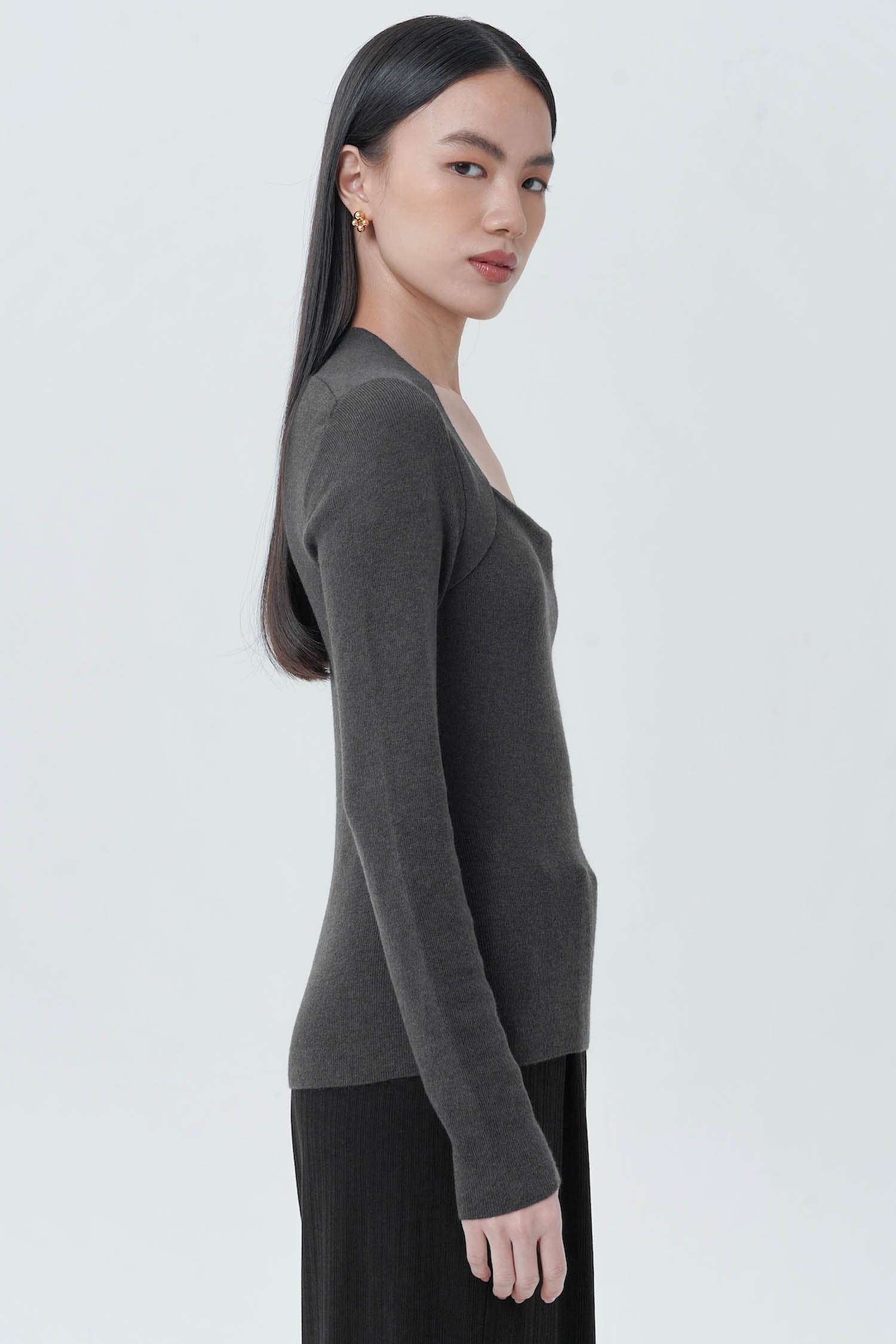 Zenji Top In Charcoal Ash