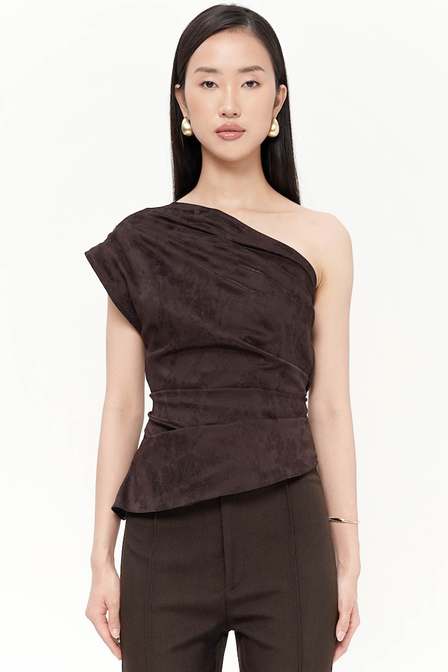 Carven Asymmetrical Top In Espresso