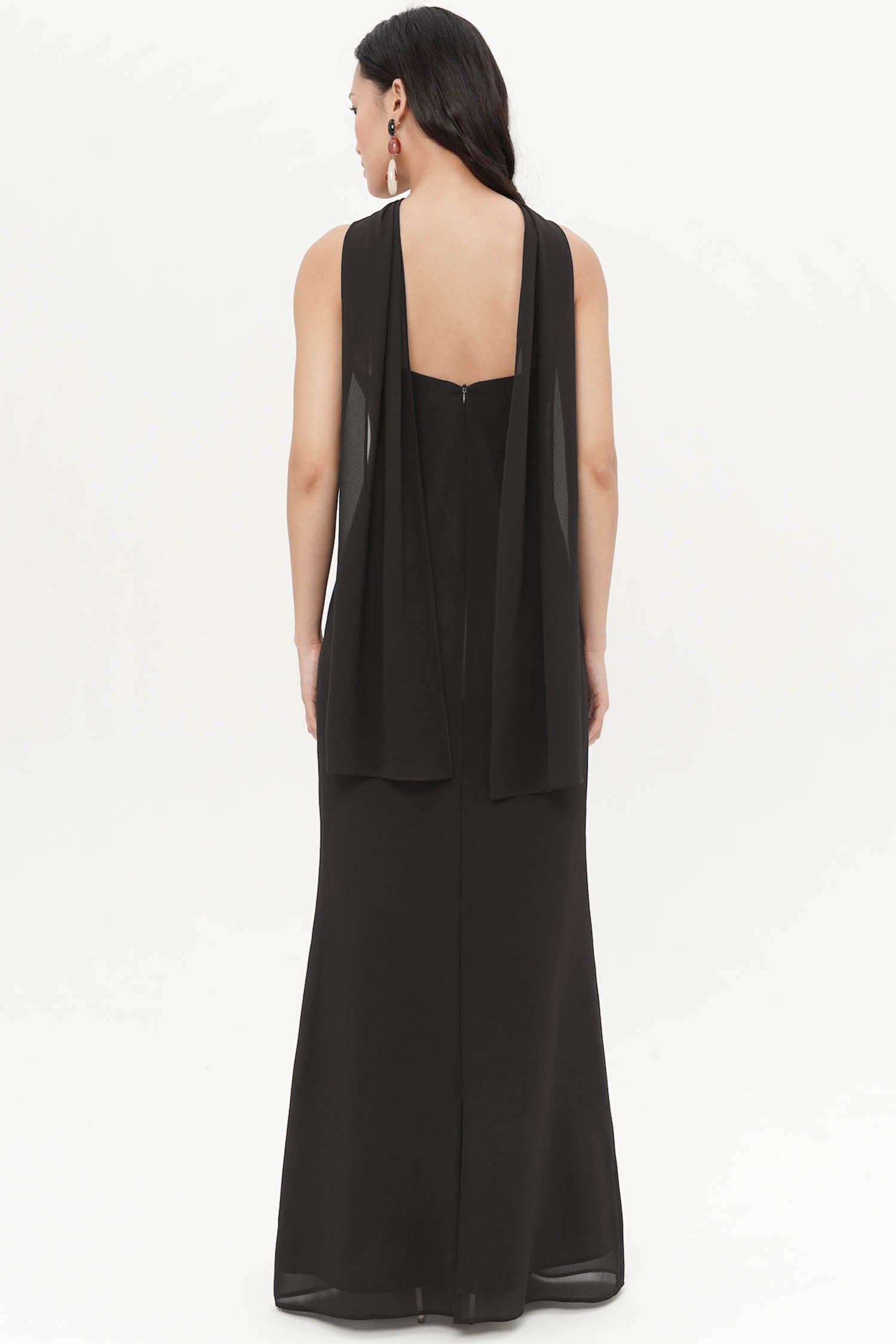 Elsin Maxi Halter Dress In Espresso
