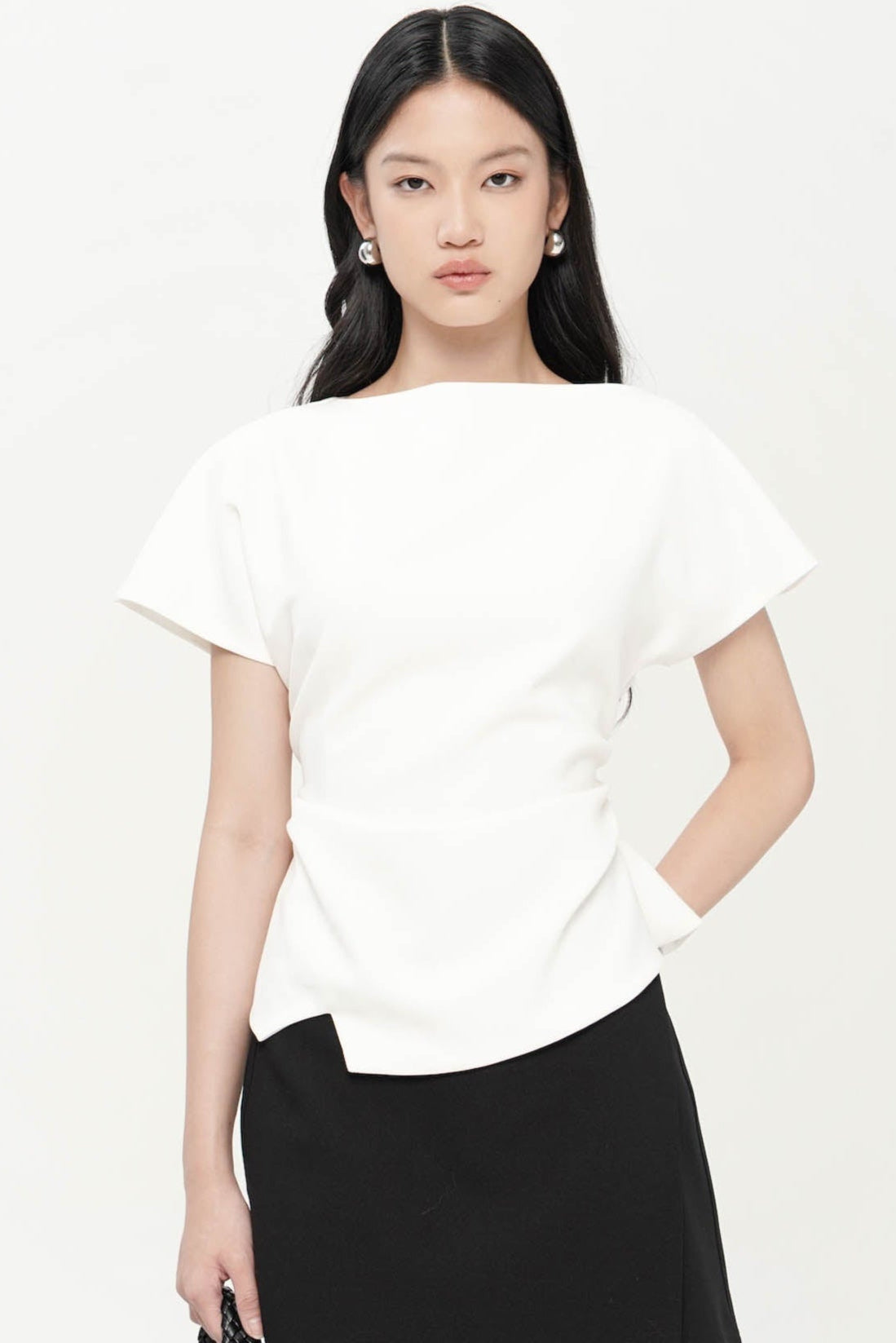 Sennan Cinched Top In Broken White (Delivery May 5)