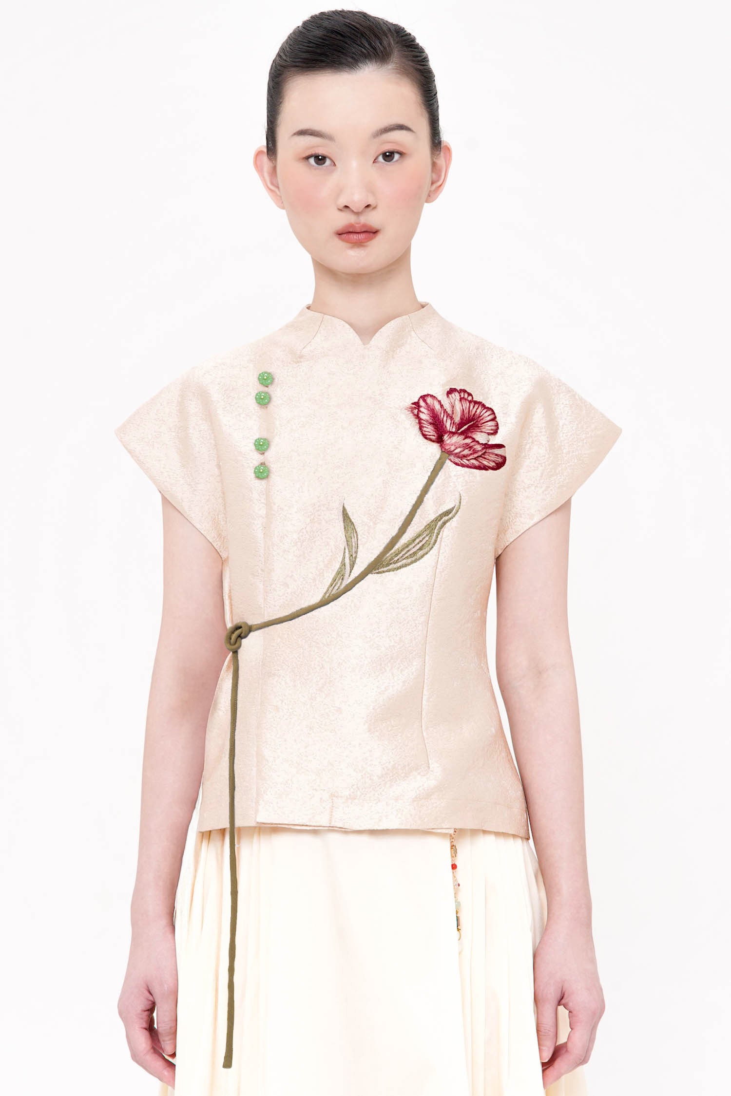 Ning Wrap Top In Nude