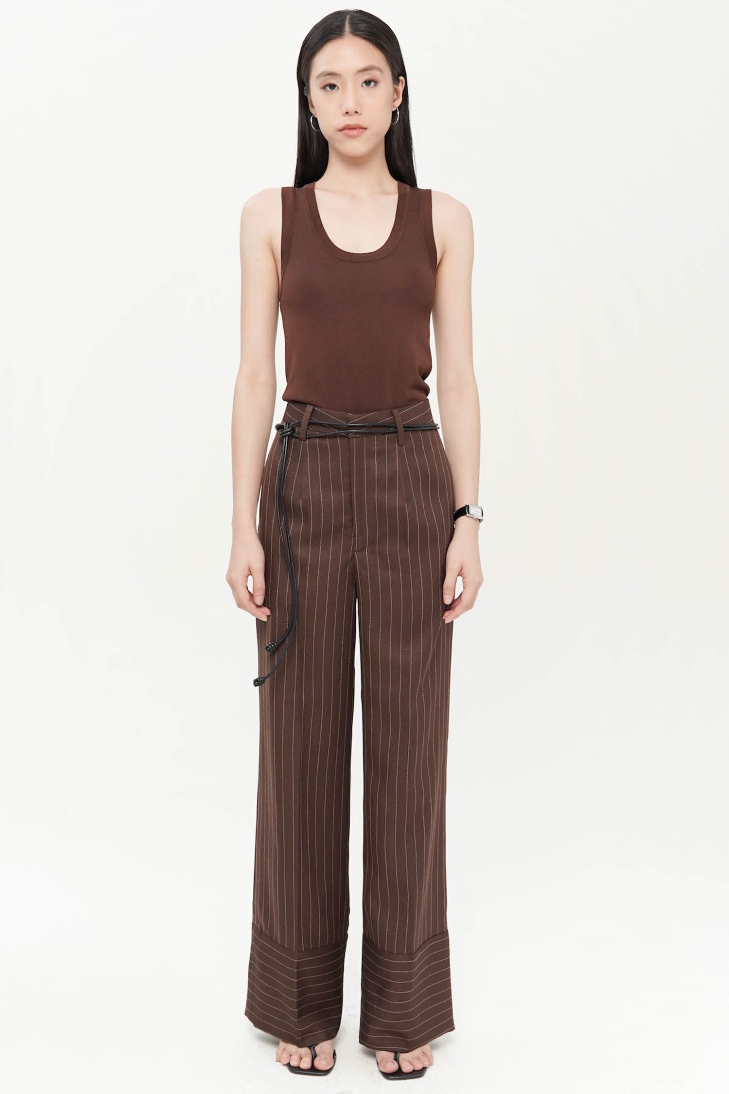 Quinto Trouser In Espresso Stripes