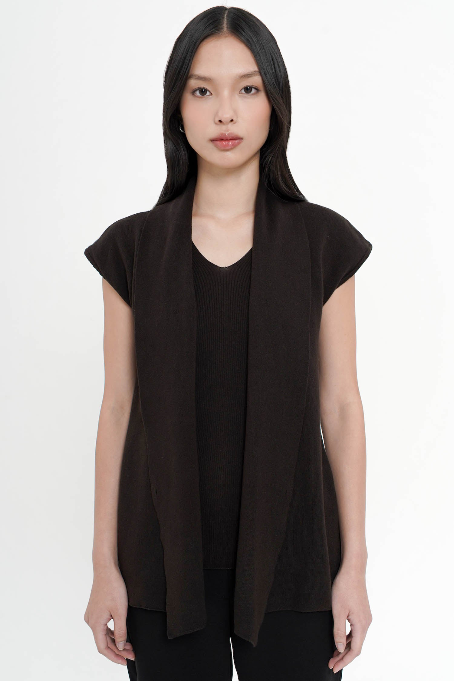 Caeluna Two-Way Knit Top In Espresso