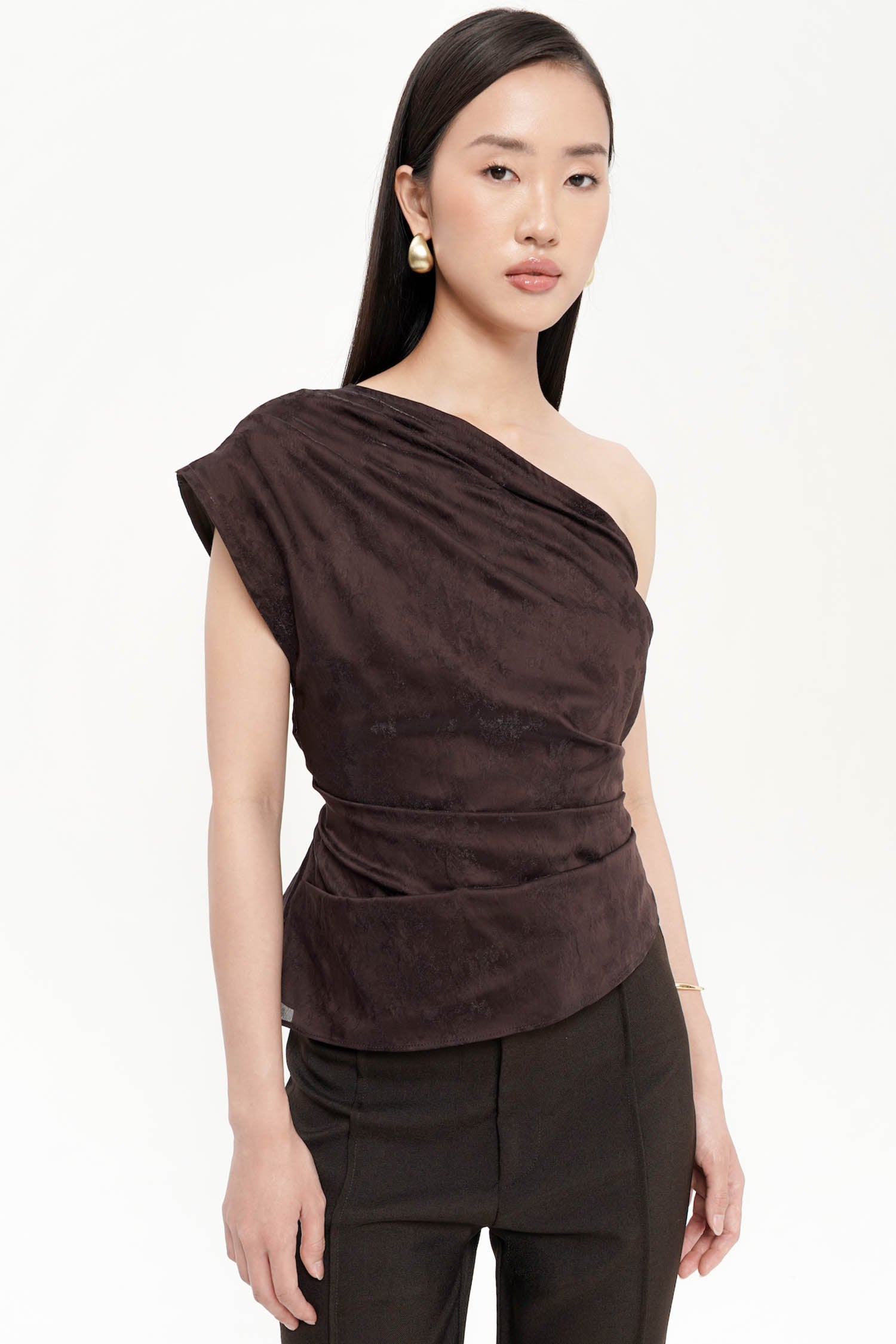 Carven Asymmetrical Top In Espresso