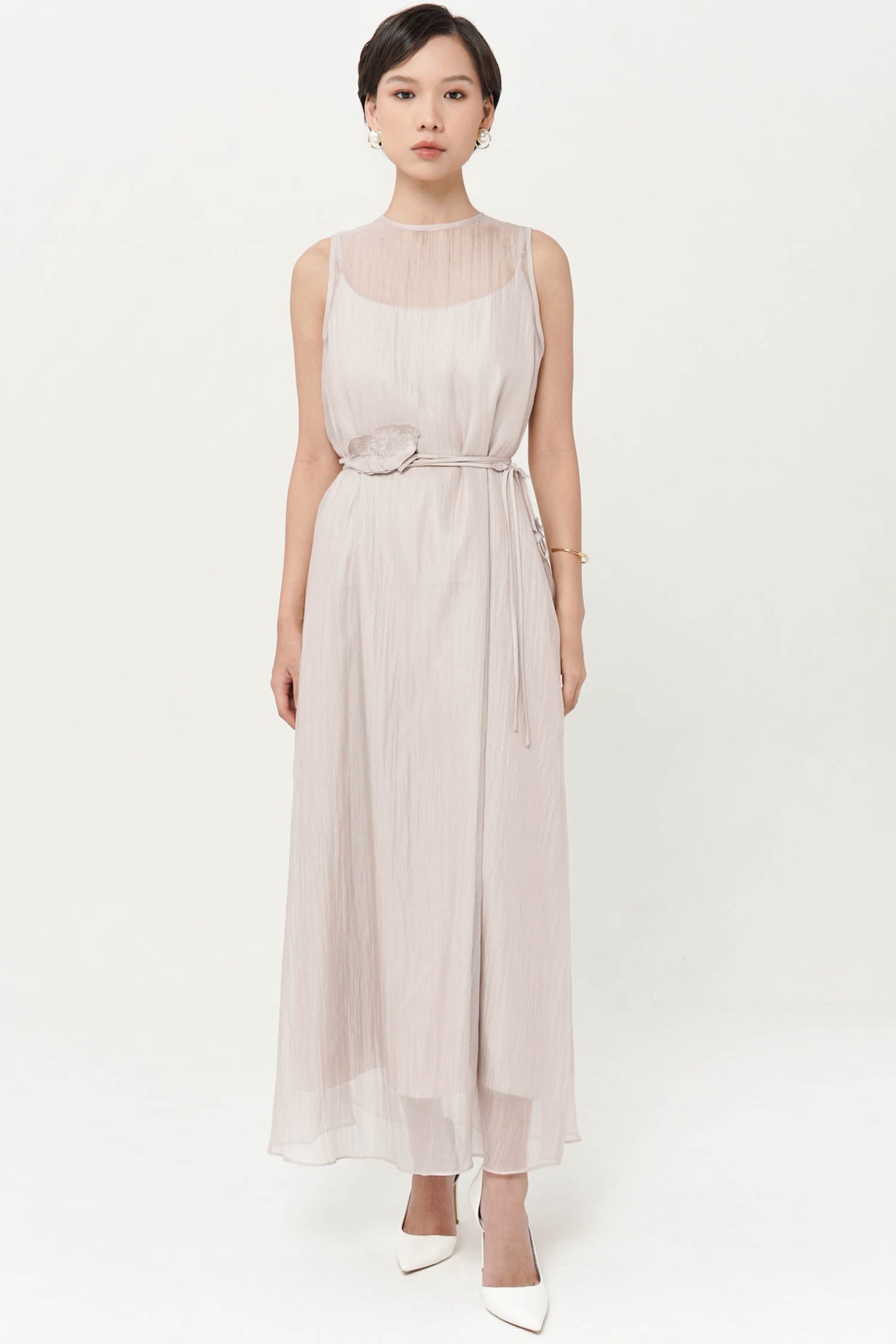 Billie Layered Dress In Nude