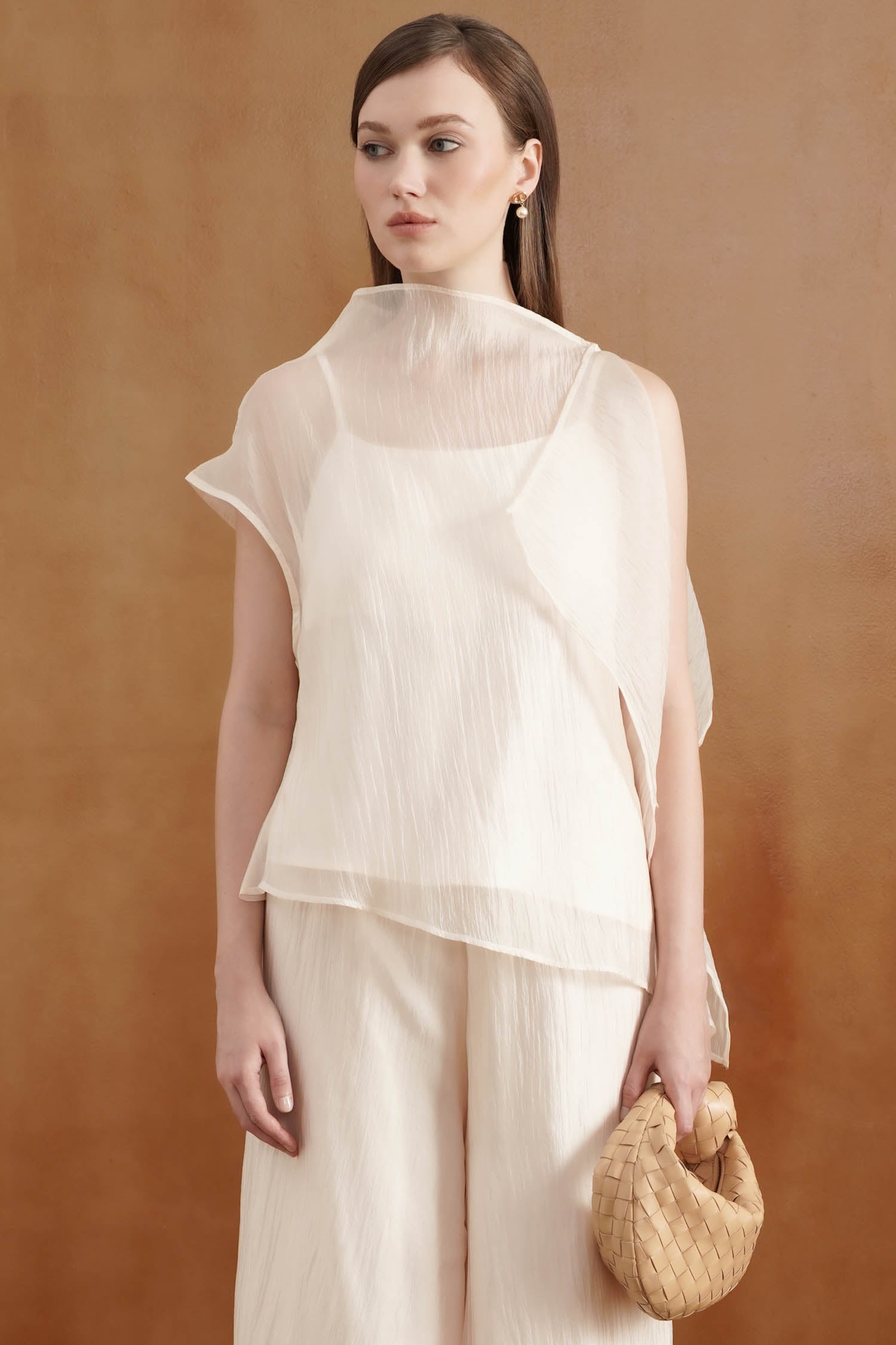 Jire Translucent Two-piece Top In Ivory