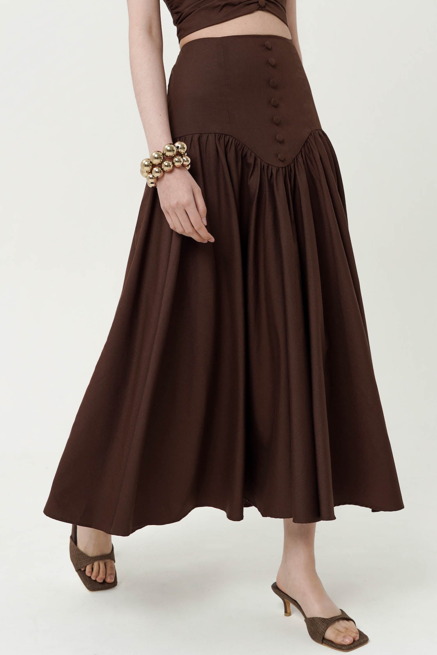 Isla Square Heels In Rattan Brown