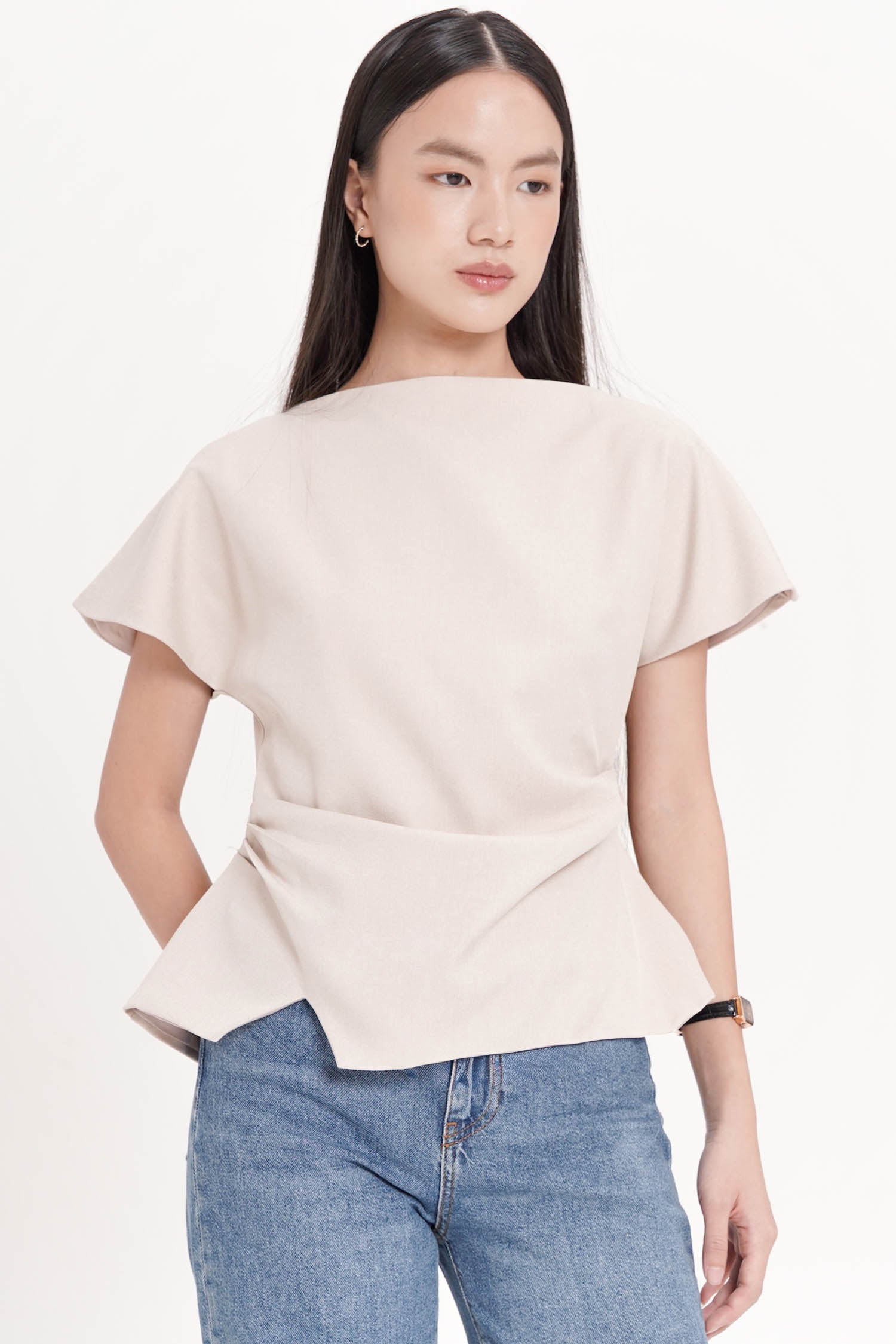 Sennan Cinched Top In Oat