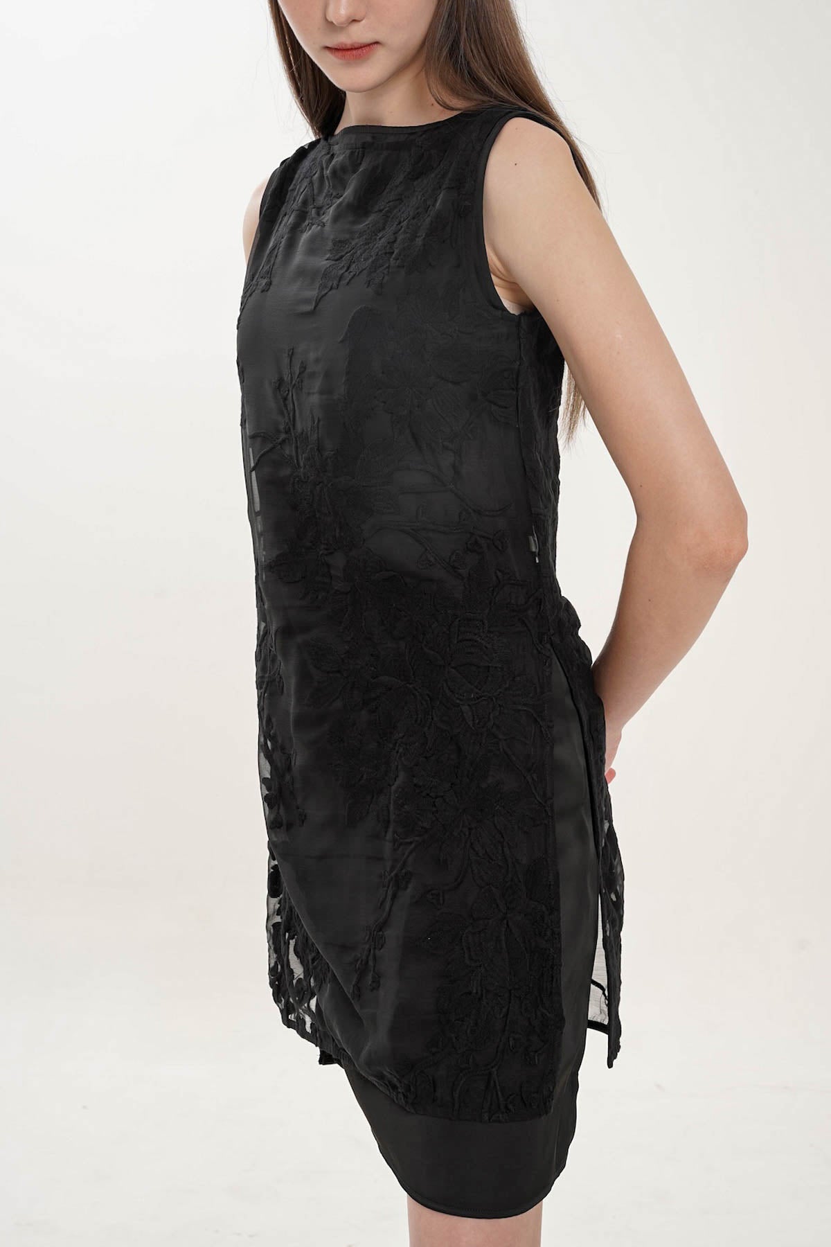 Lucena Lace Mini Dress In Black
