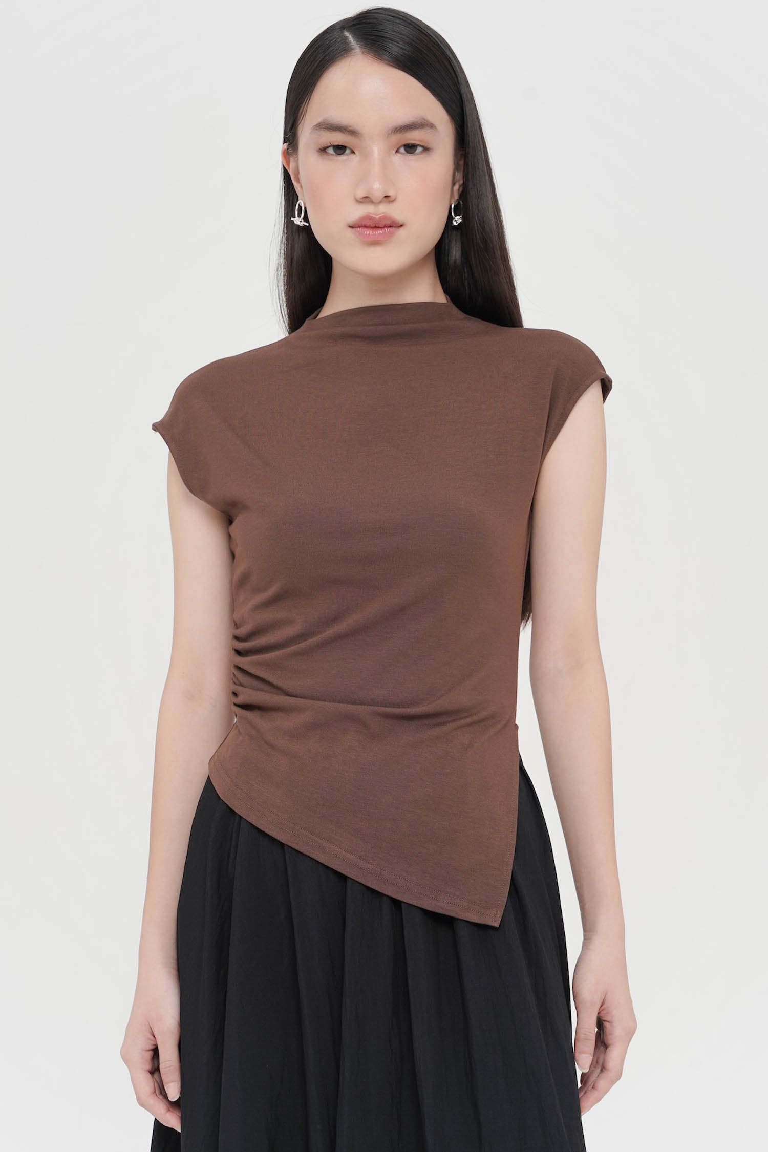 Idra Ruched Top In Espresso