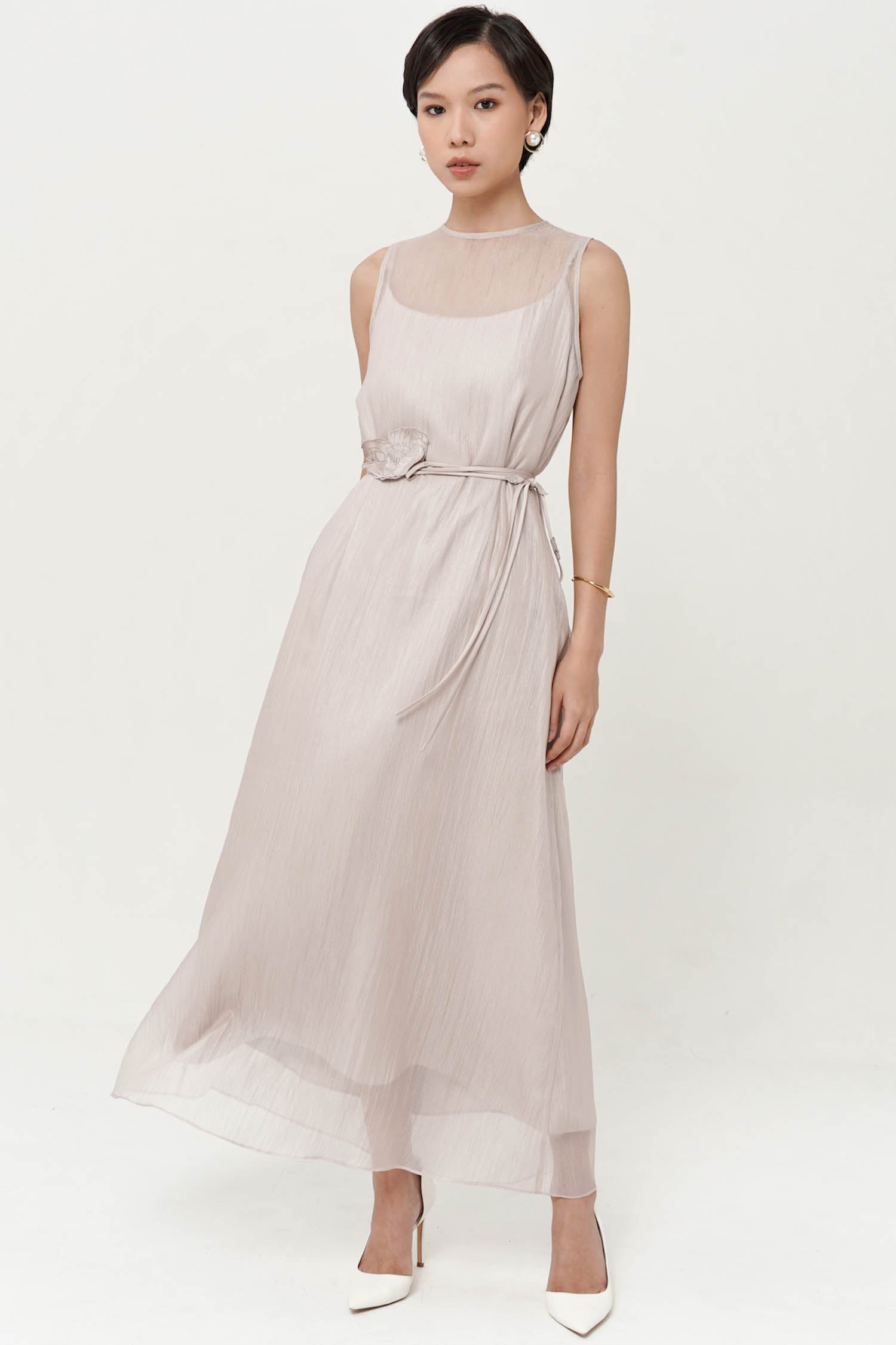 Billie Layered Dress In Nude