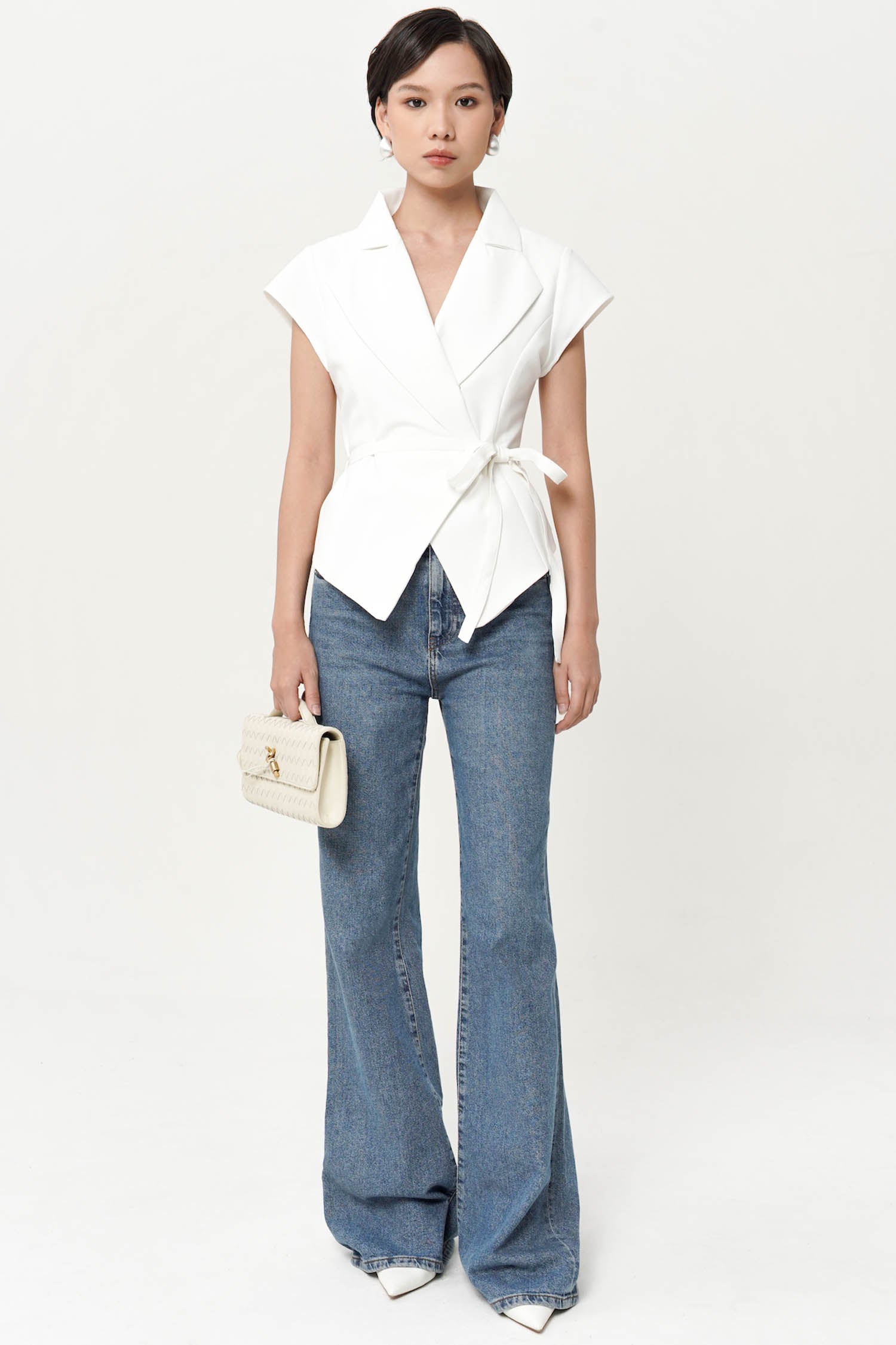 Teegan Wrap Top In Broken White