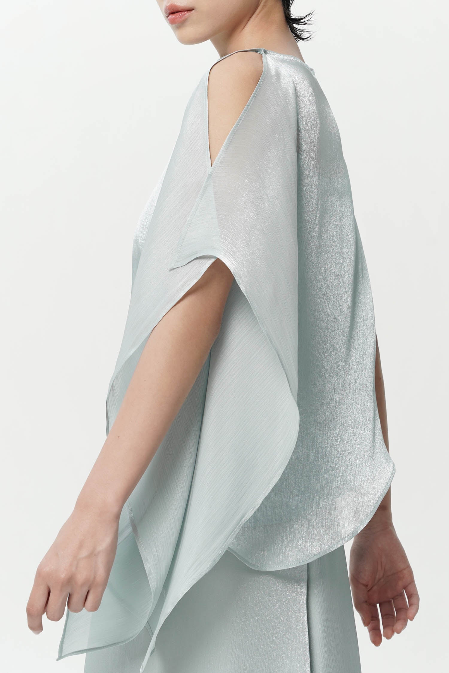 Jire Translucent Two-piece Top In Dusty Blue