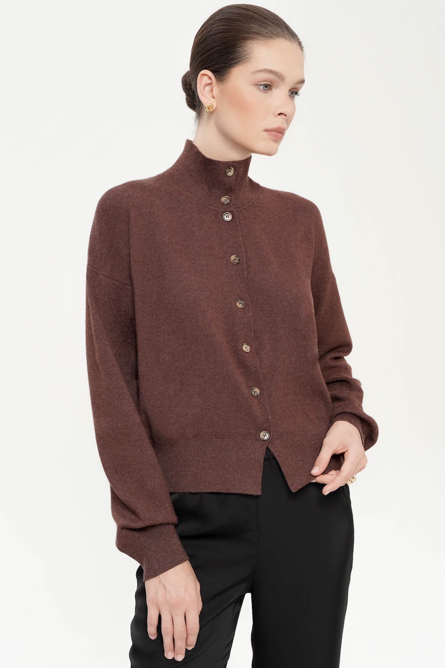Elan Oversized Cardigan In Wine