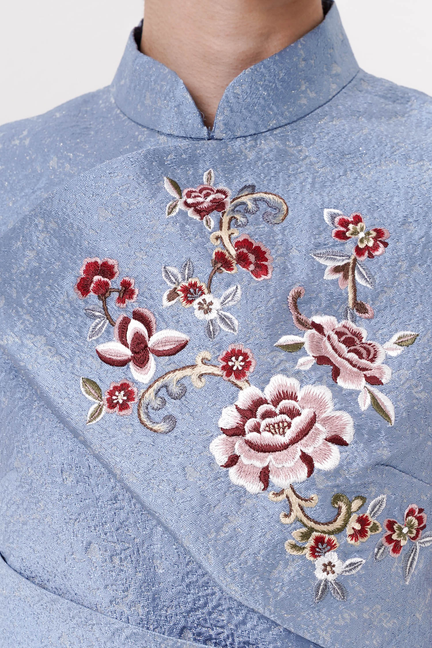 Lunara Midi Draped Dress In Blue