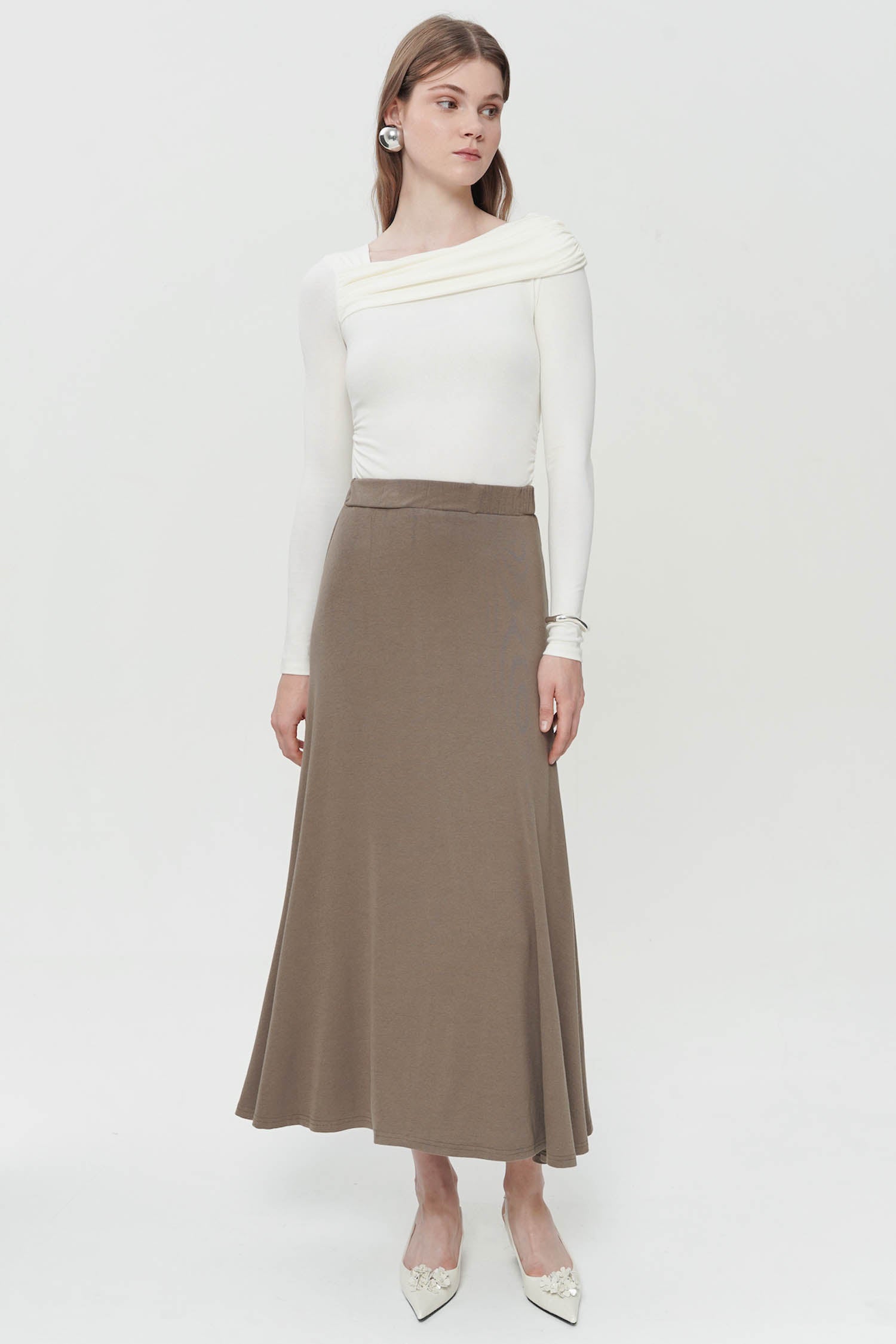 Galen Midi Skirt In Mocca