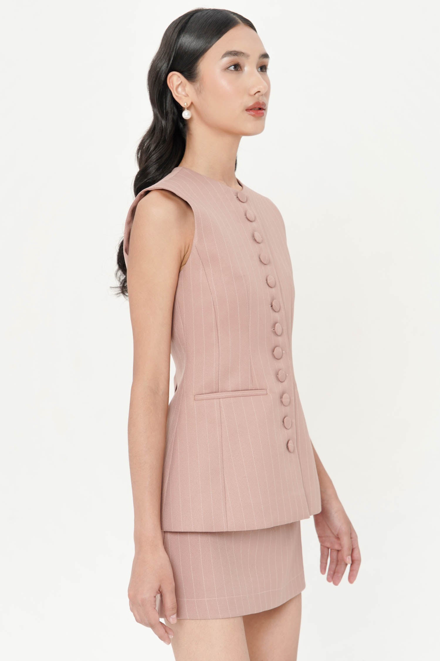 Sigis Long Top In Pink Stripes