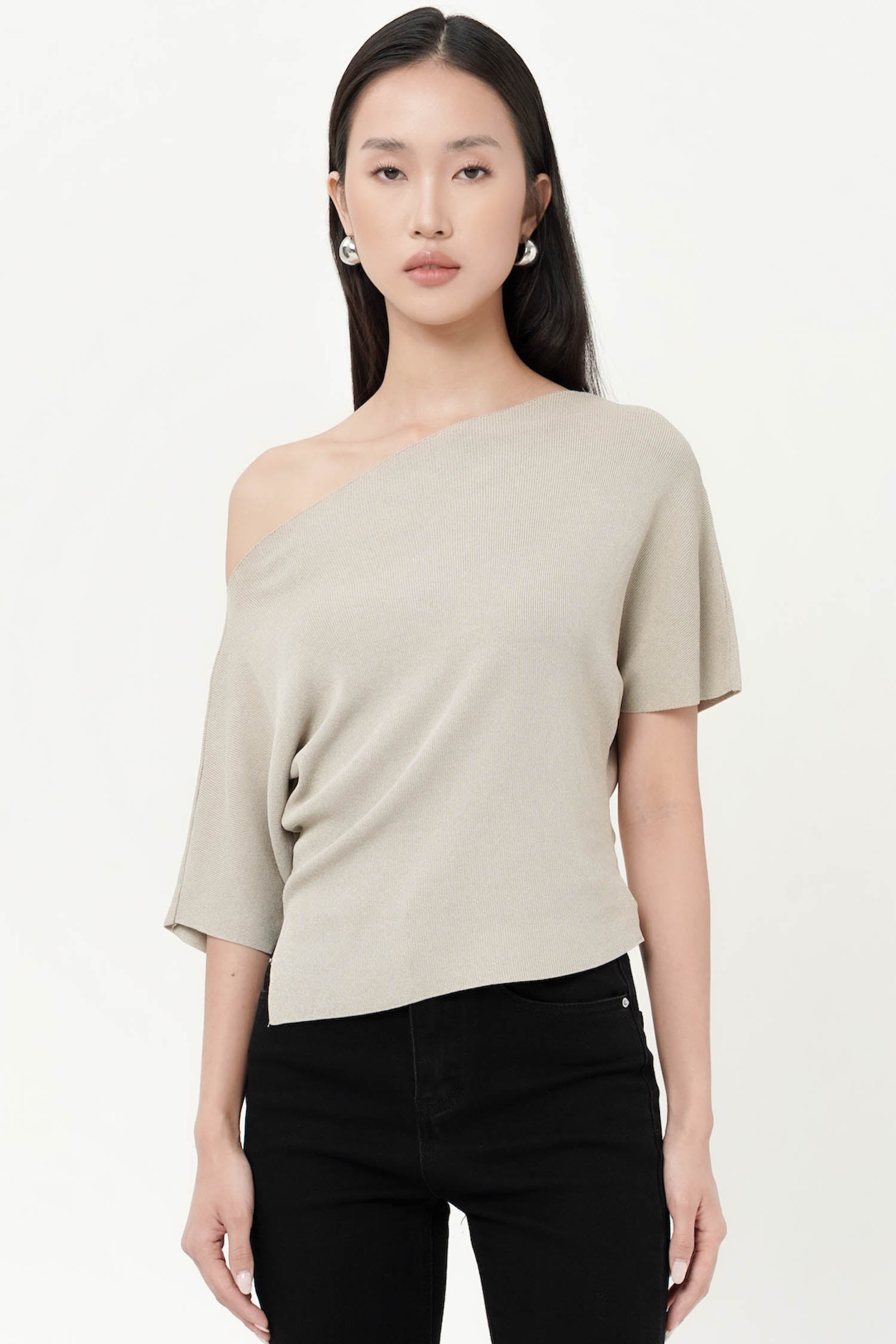 Ethelyn Top In Light Taupe