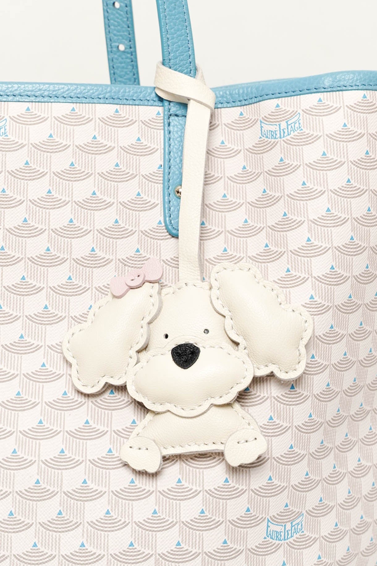 Bark And Bow Poodle Leather Charm In White