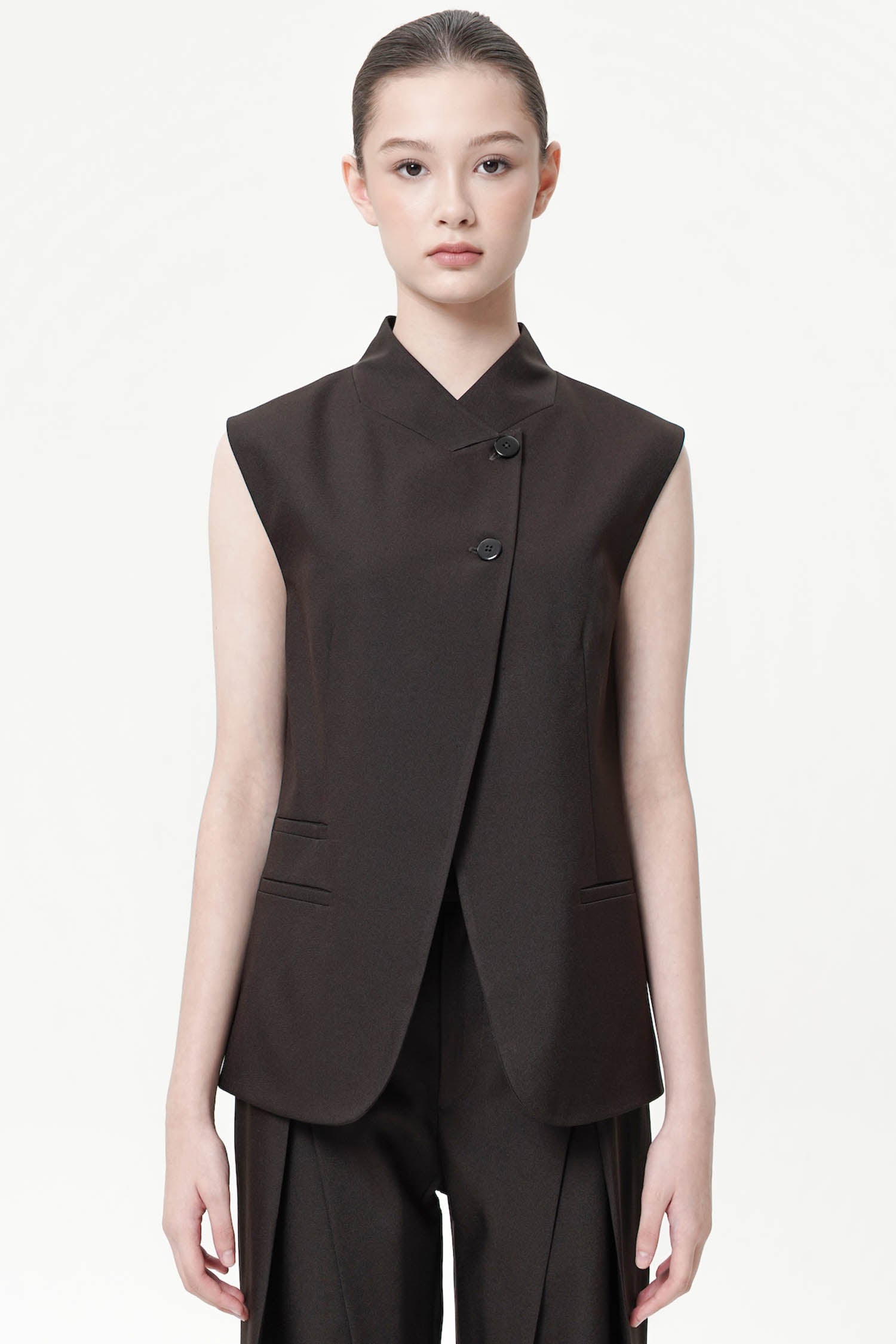 Rior Structured Vest In Espresso