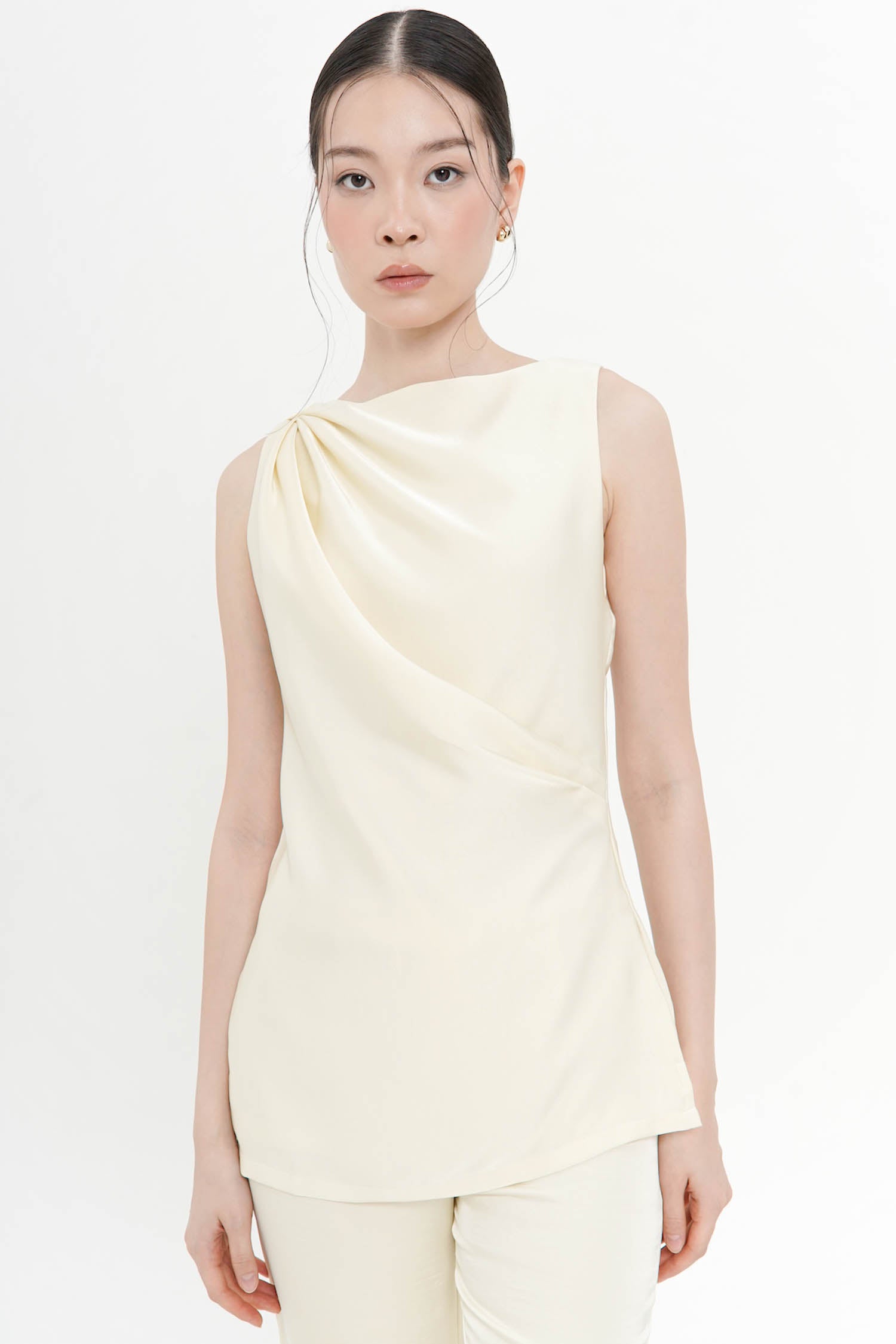 Serena Drape Top In Butter