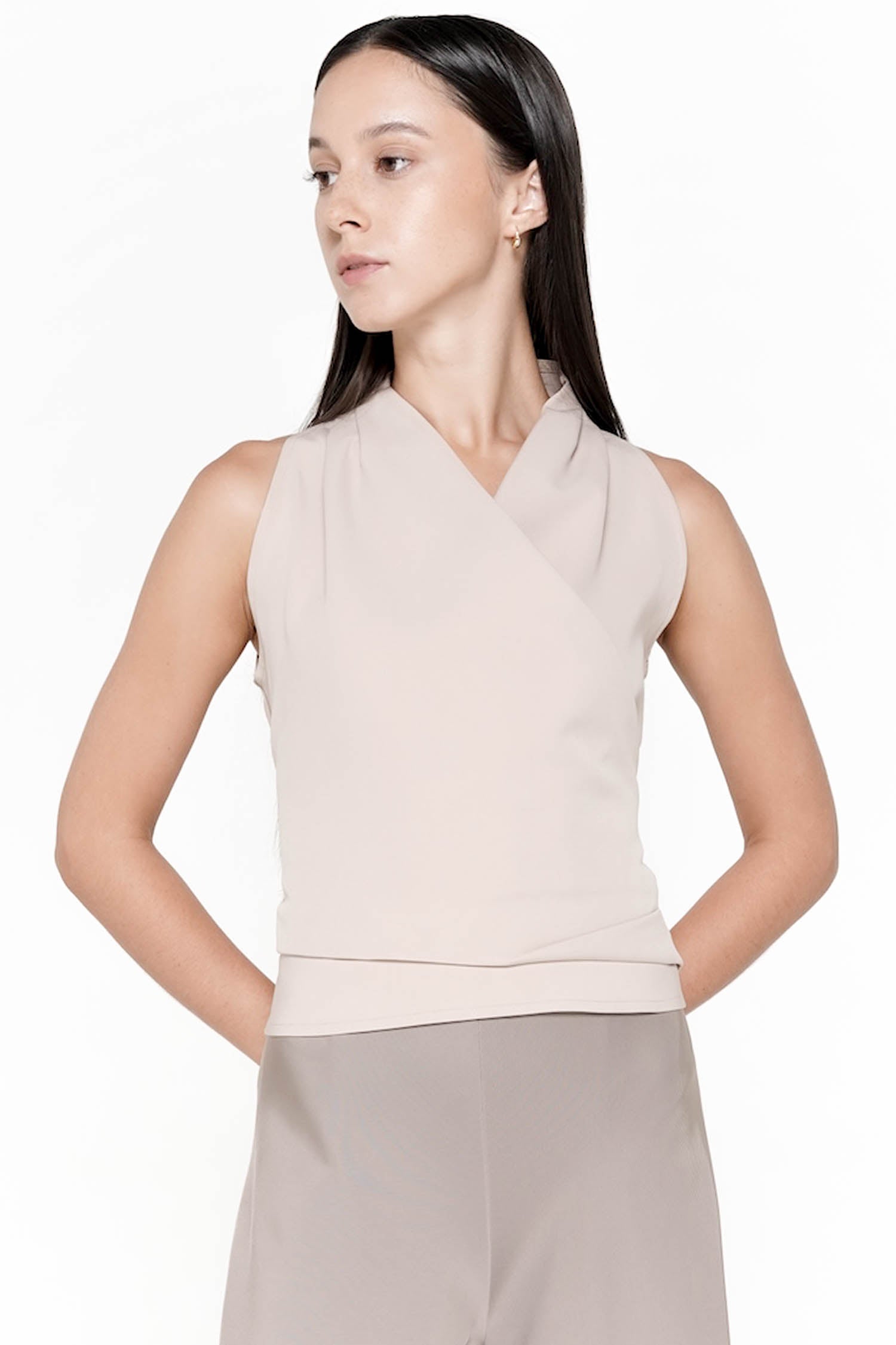 Pine Wrap Top In Nude