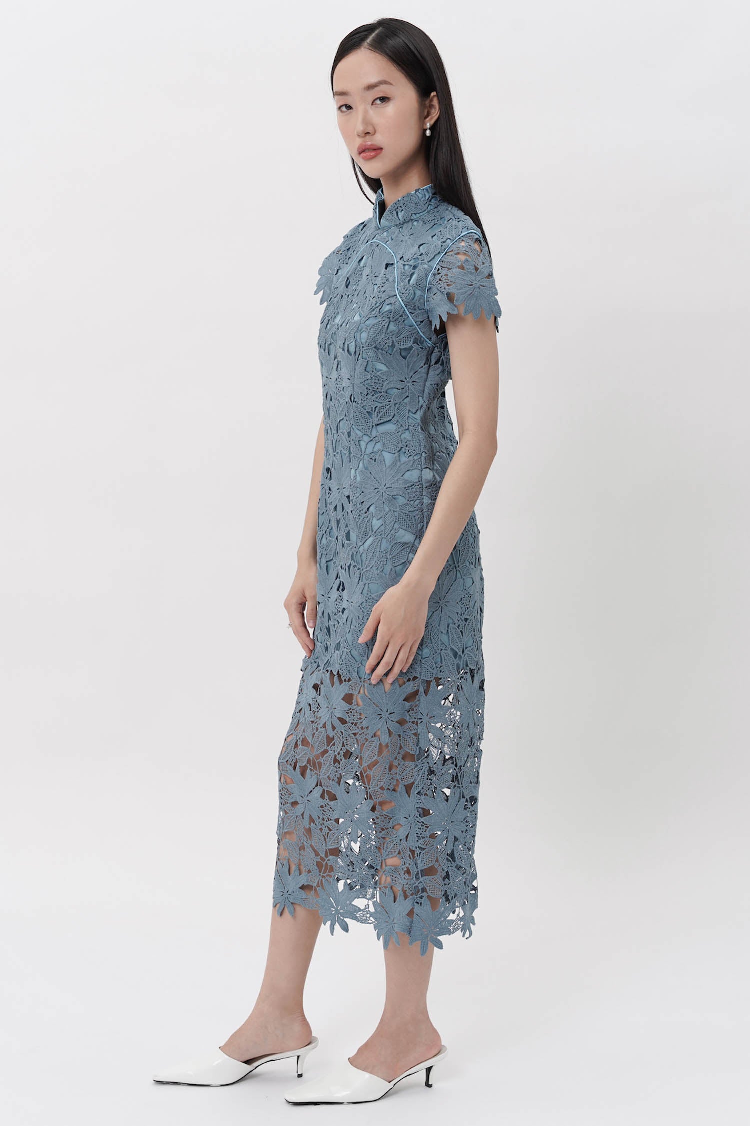 Nongli Cheongsam Midi Dress In Teal (ONLINE EXCLUSIVE)