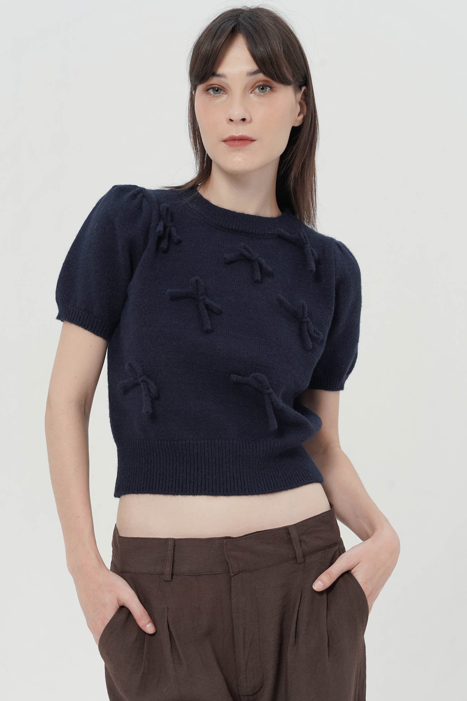 Chimere Ribbon Top In Navy (FEW LEFT)