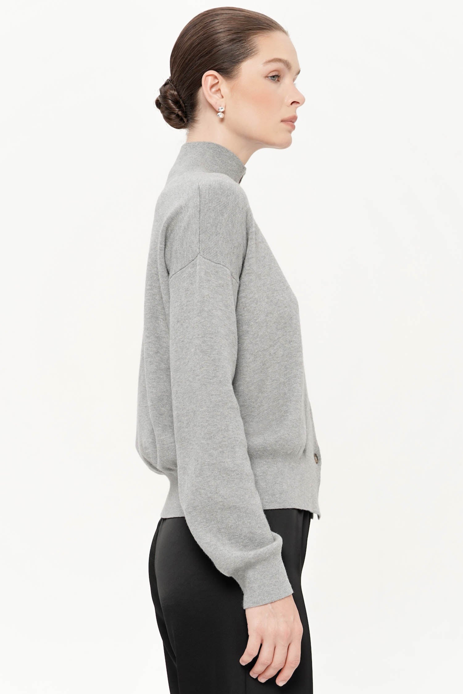 Elan Oversized Cardigan In Light Grey