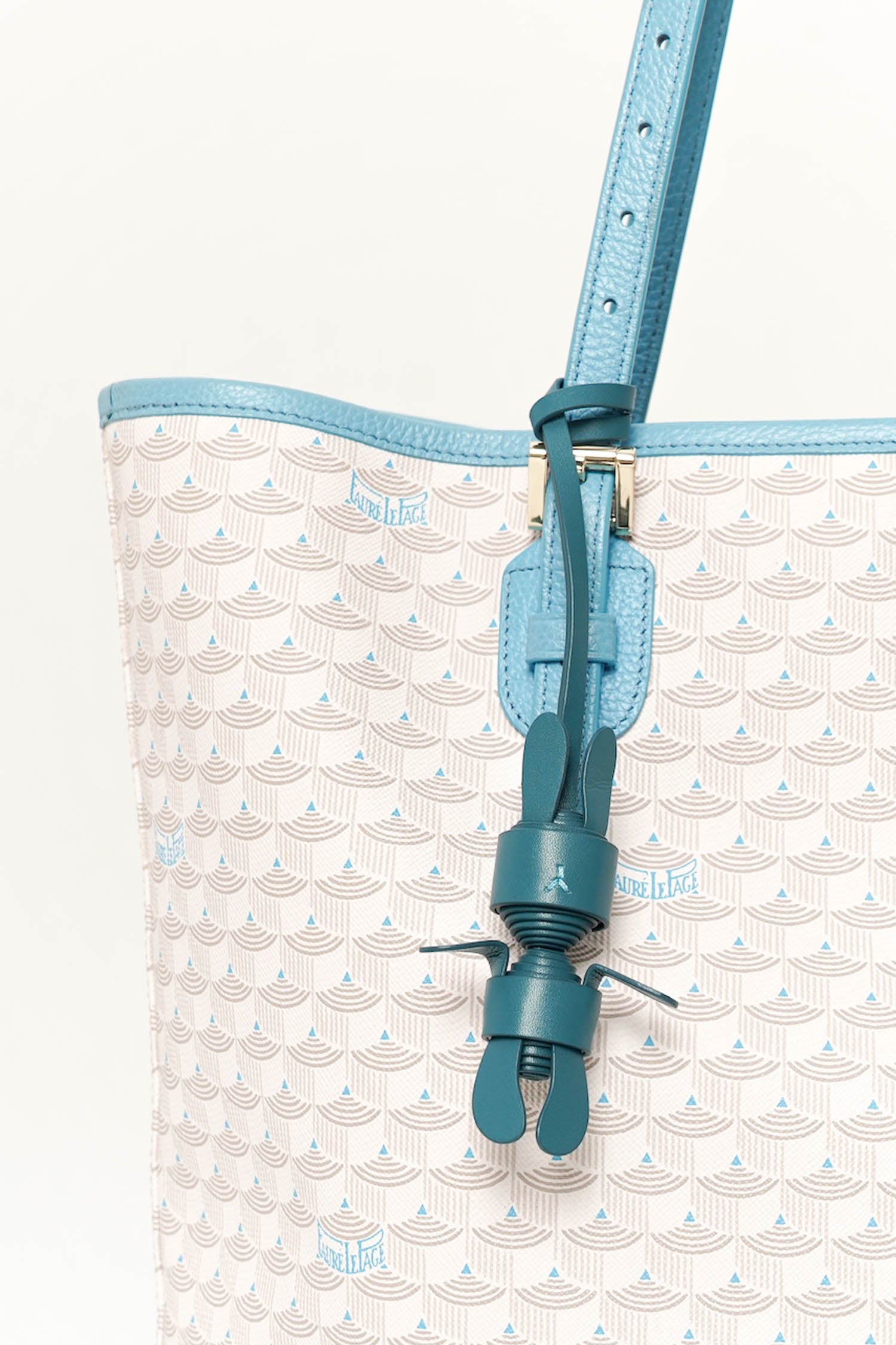 Hoppy Bunny Leather Charm In Dark Teal Blue