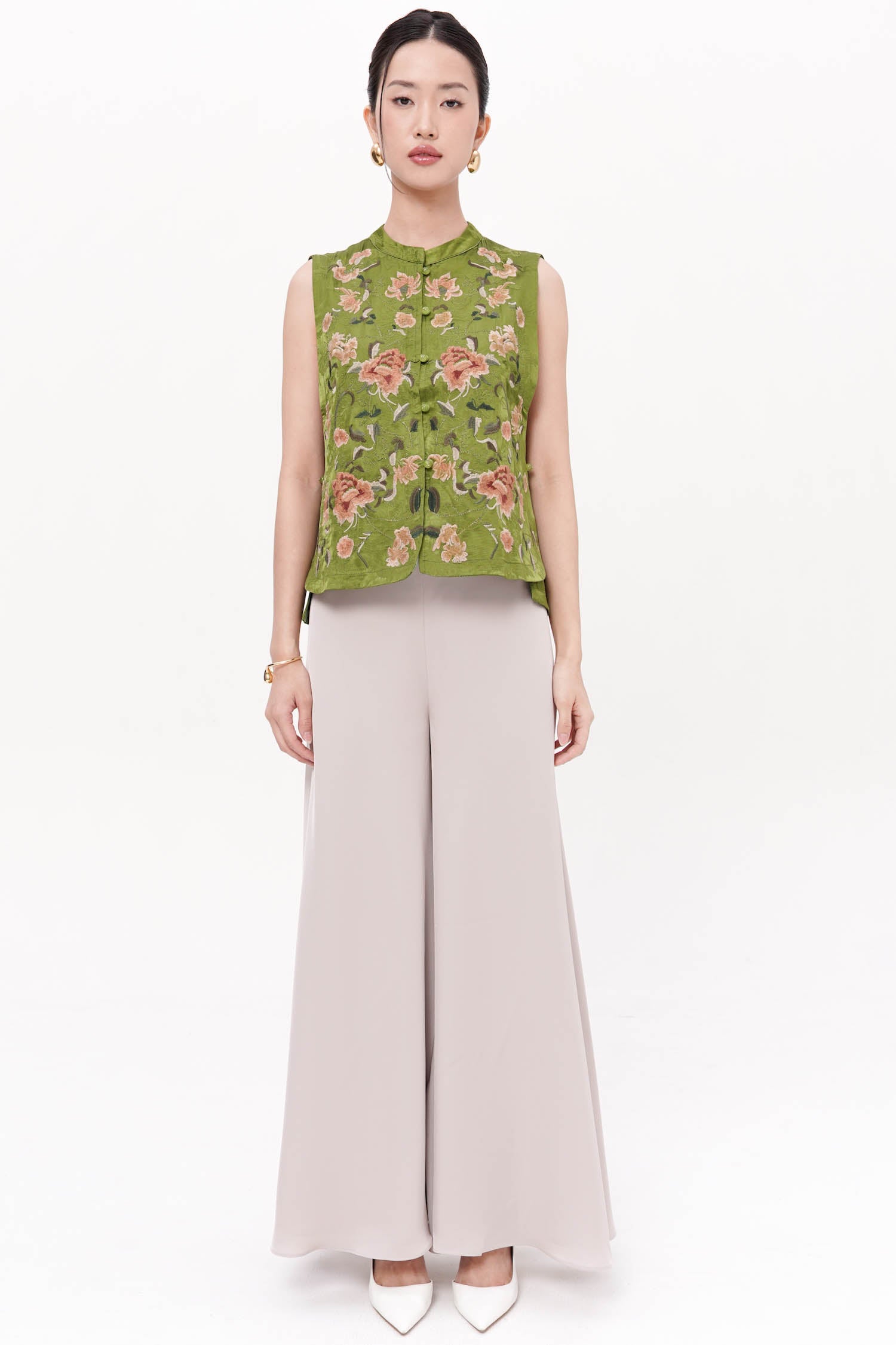 Lihua Qipao Vest In Green