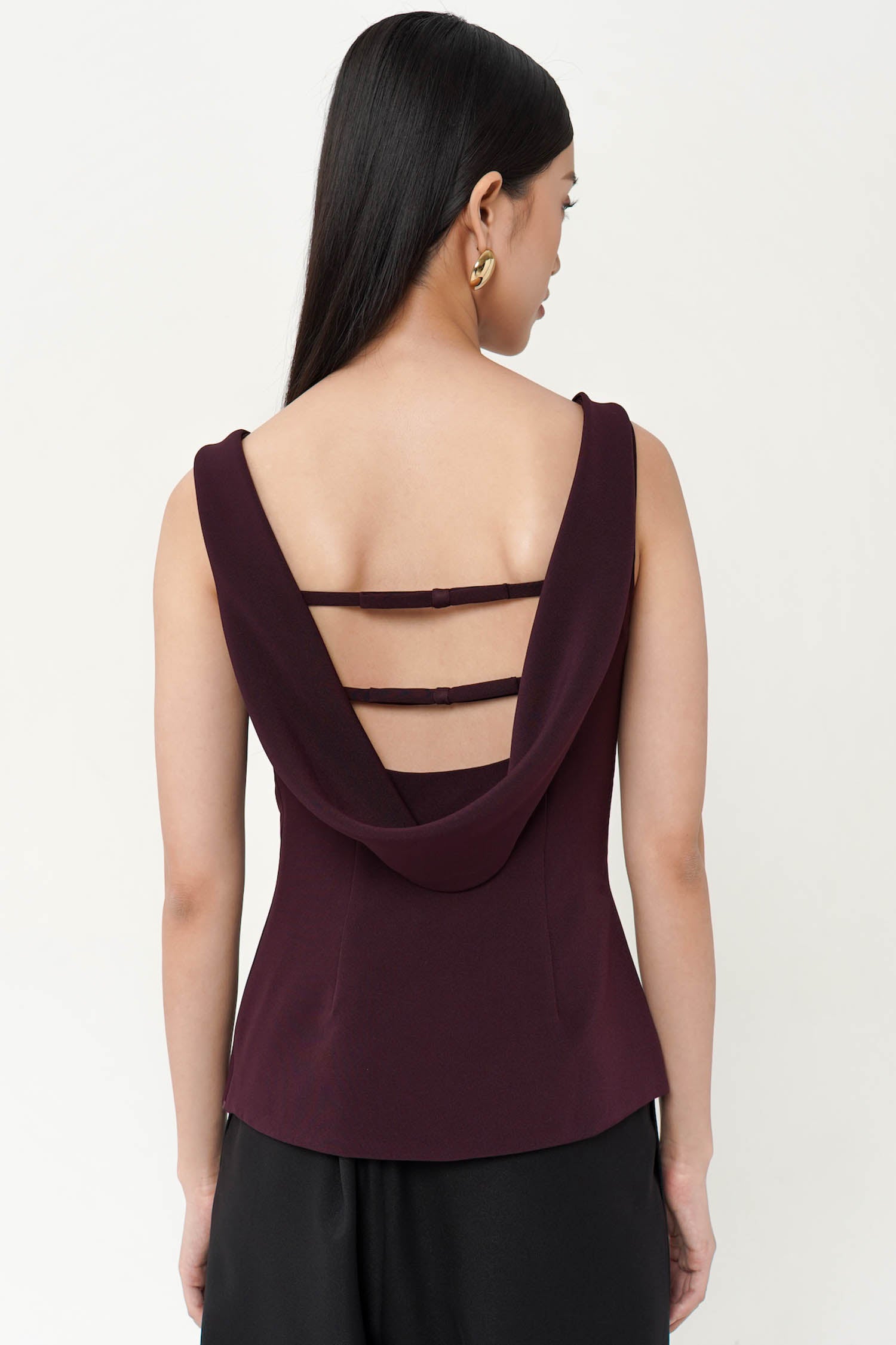 Bowbow Backless Top In Burgundy