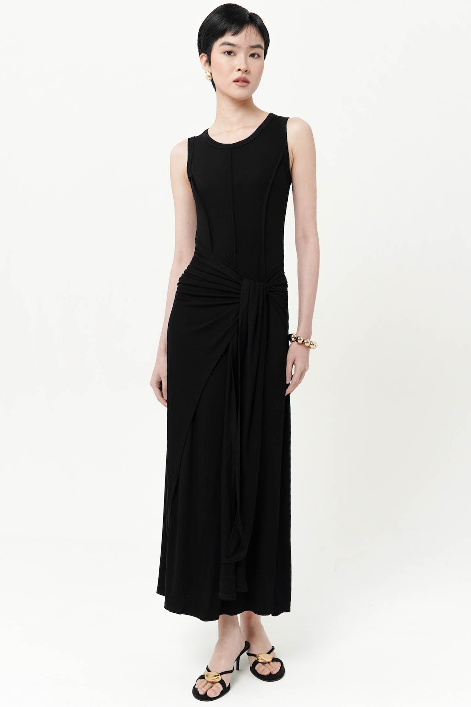 Carmella Midi Dress In Black
