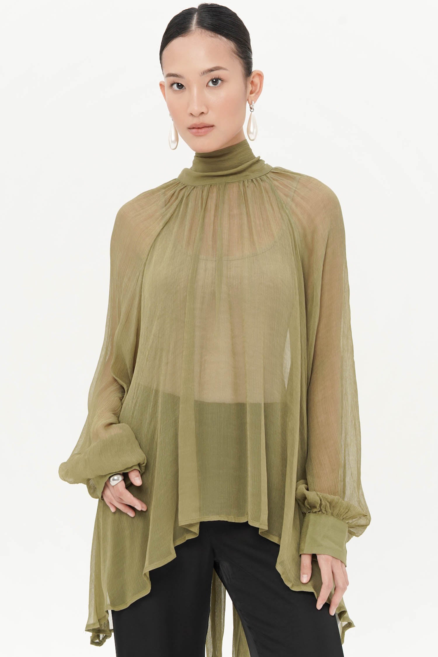 Estate Translucent Top In Olive