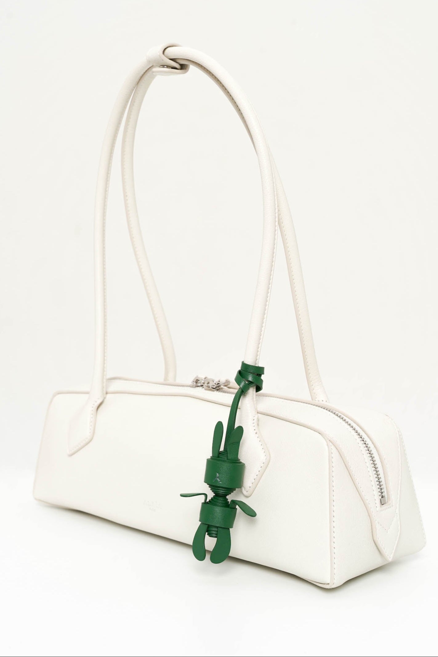 Hoppy Bunny Leather Charm In Green