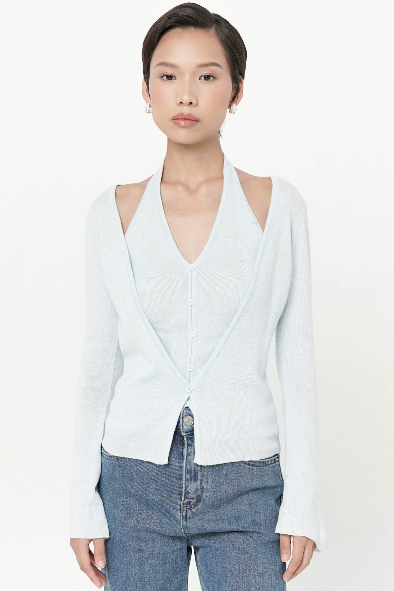 Freya Knit Top In Blue