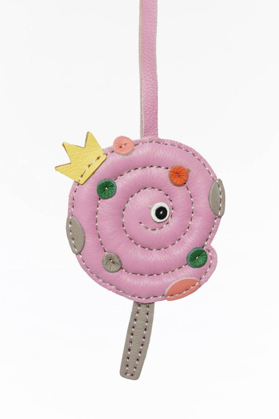 Princess Pop Swirl Leather Charm In Pink