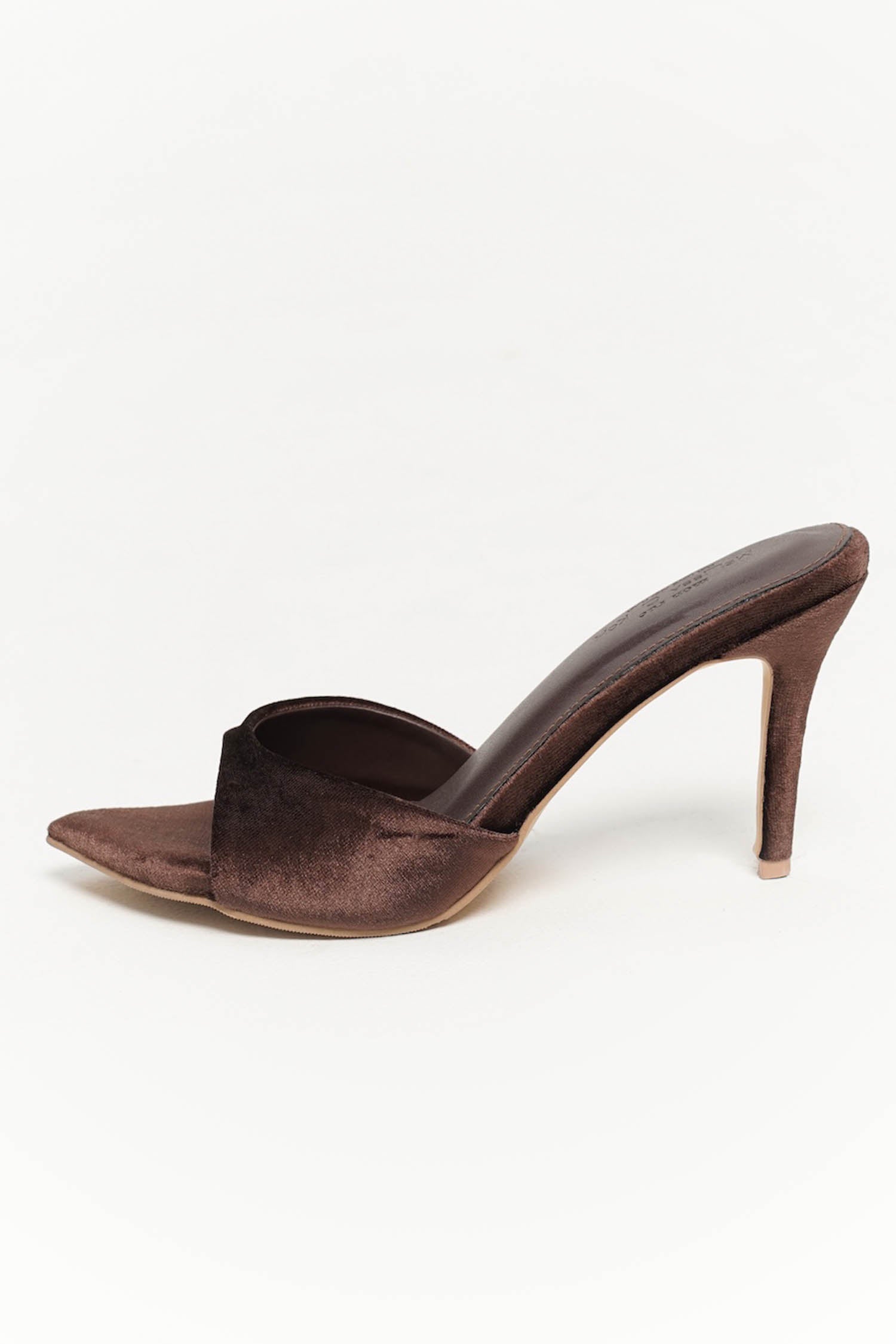 Velvet On Point 9cm Heels In Brown (3 Pairs Left)